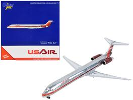 McDonnell Douglas MD-82 Commercial Aircraft "USAir" Tail 1/400 Diecast Model Airplane by GeminiJets - Silver with Red