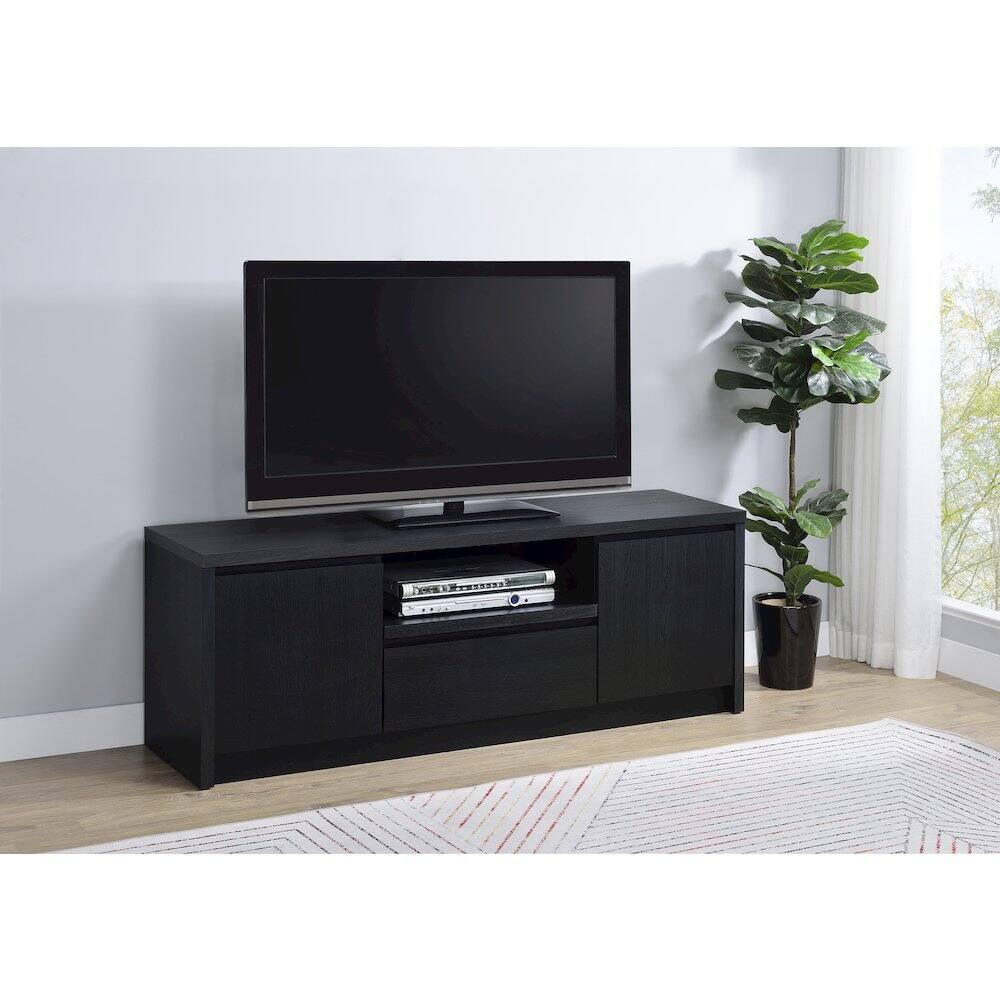 Alt View 1. Coaster Co. of America - Winfield 60-inch 2-door TV Stand Media Console Black - Black.