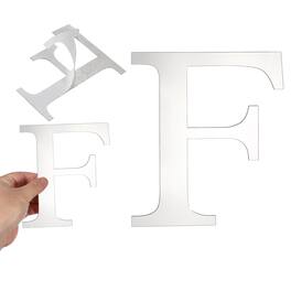 Unique Bargains - 3D Alphabet Mirror Wall Sticker, 8" Acrylic Letter F Self-Adhesive Home Decor for Living Room, Bedroom - Silver