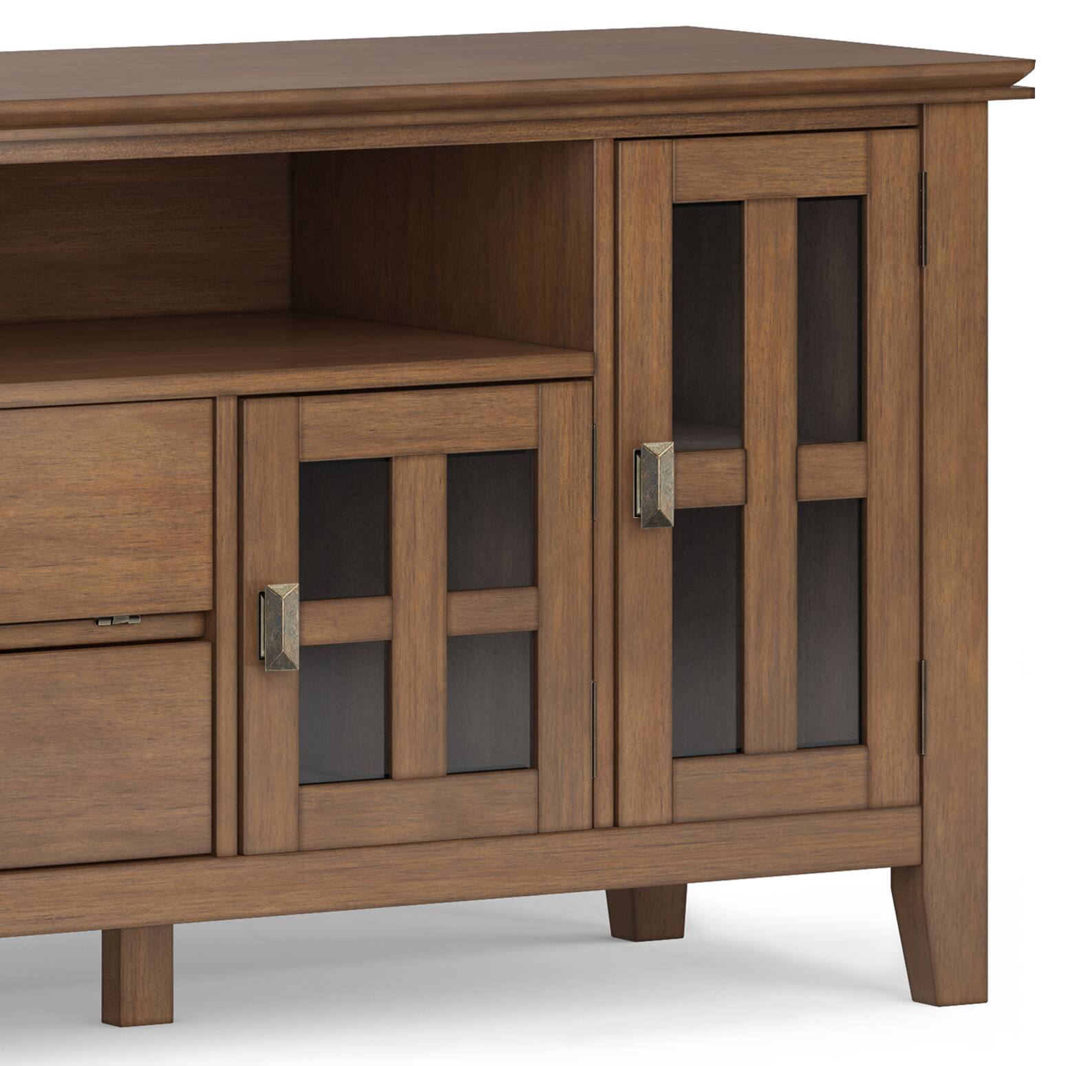 Alt View 11. Simpli Home - Redmond SOLID WOOD 72 inch TV Media Stand in Hickory Brown For TVs up to 80 inches - Hickory Brown.