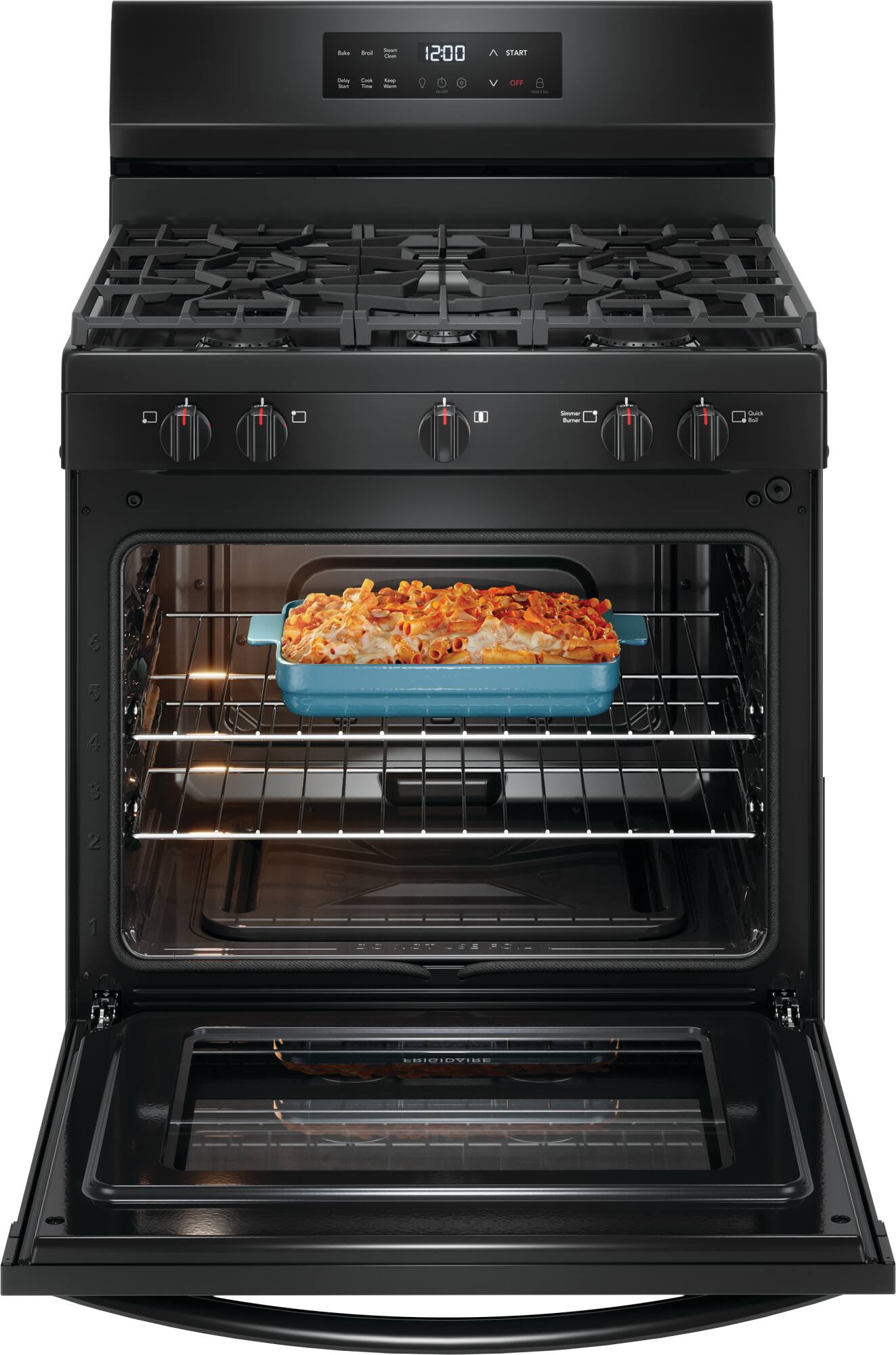 Alt View 2. Frigidaire - Frigidaire 5.1 Cu. Ft. Freestanding Gas Range with Quick Boil - Black.