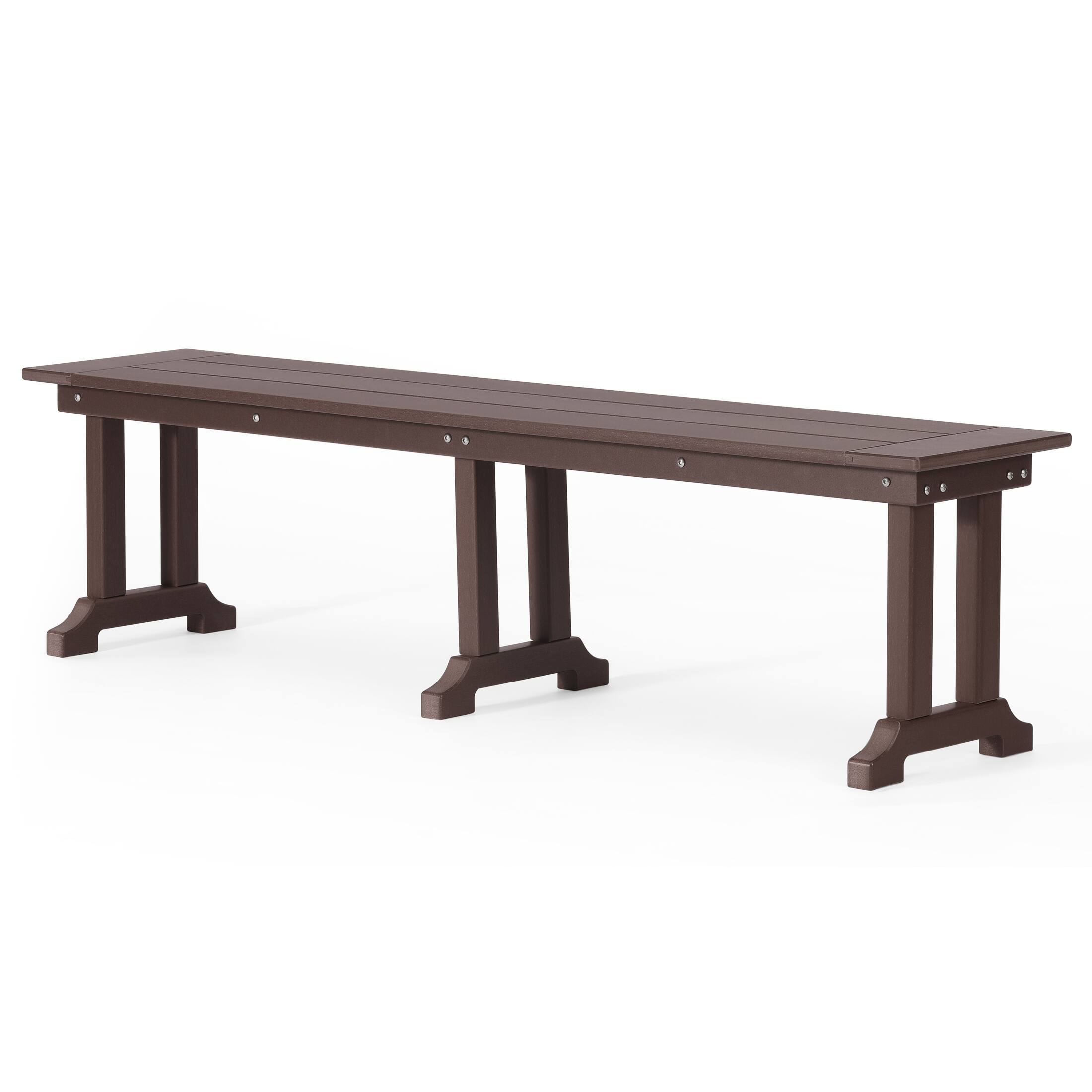 Back. WestinTrends - WestinTrends Malibu 65" Outdoor Patio Trestle Dining Bench - Dark Brown.