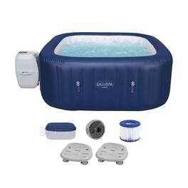 Bestway - Hawaii AirJet Inflatable Square Hot Tub with 2 SaluSpa Non-Slip Spa Seat - Blue