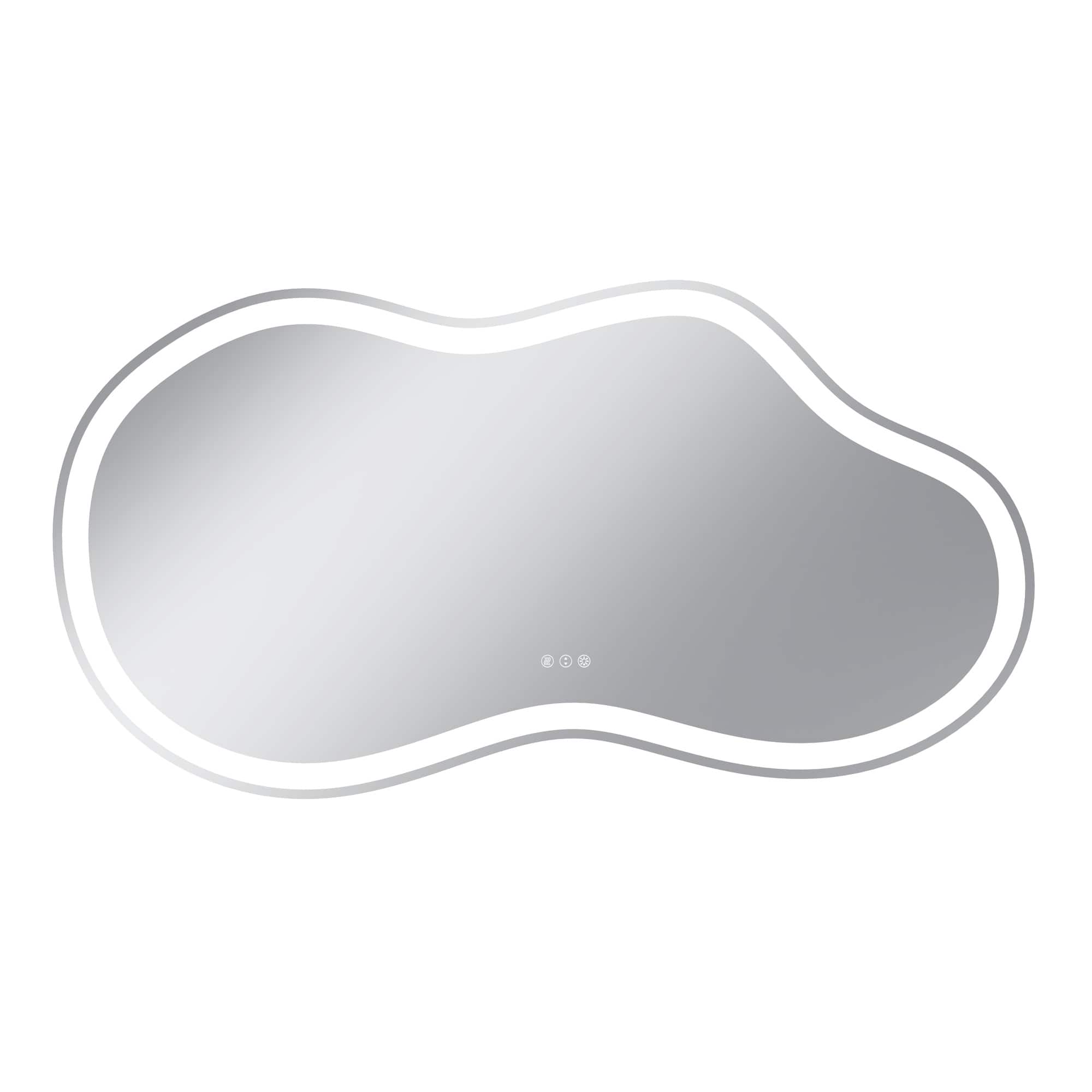 Boyel Living - 32 x 60 in Cloud Shaped LED Wall Mirror with Adjustable Viewing Angle and Front Light