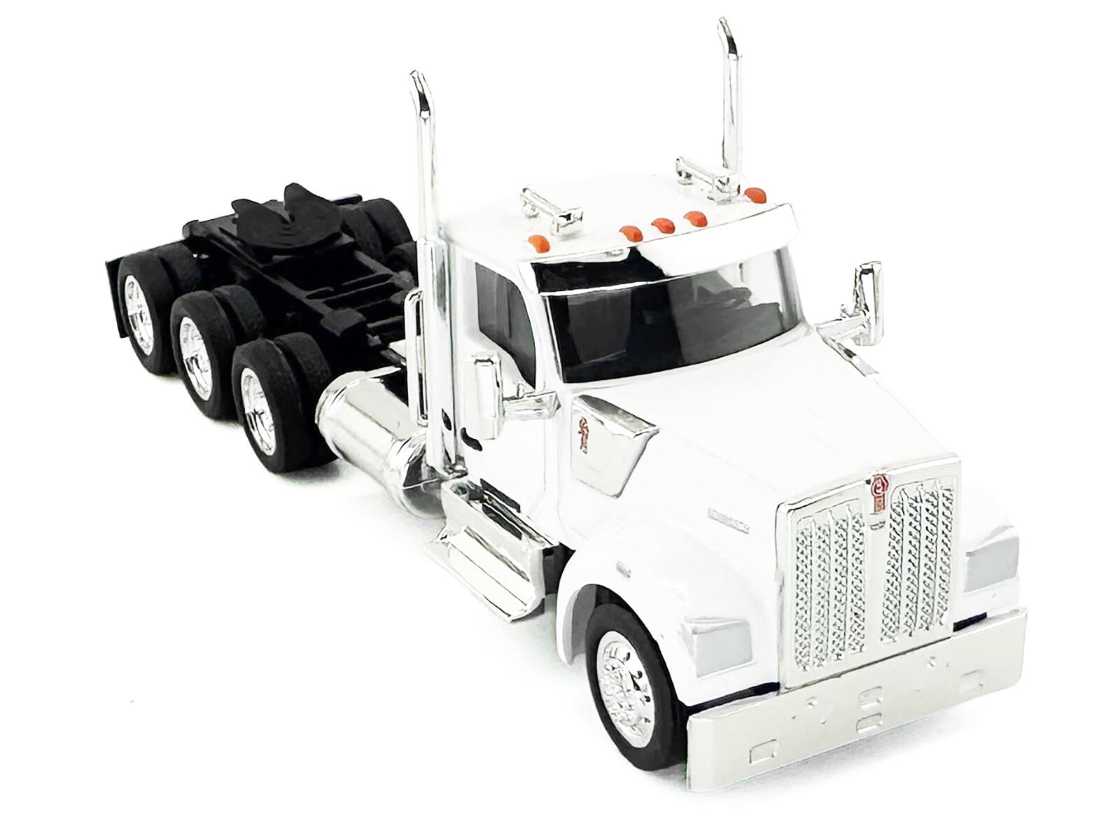 Alt View 1. HO Logistics Replicas - Kenworth W990 3-Axel Day Cab White 1/87 (HO) Scale Plastic Model Car by HO Logistics.