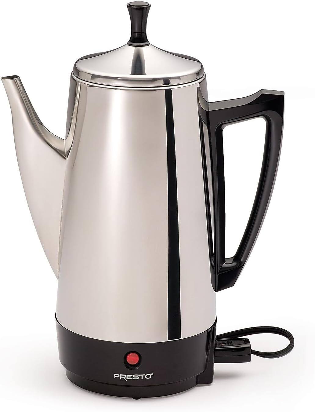 Front. Presto - Presto 02811 Steel Coffee Maker 12cup 800watts - Silver.