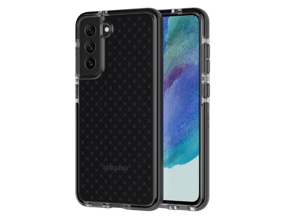 Tech21 - Tech 21 Evocheck Multi-Drop Phone Protection Case For Samsung Galaxy S21 FE 5G - Black - Smokey Black