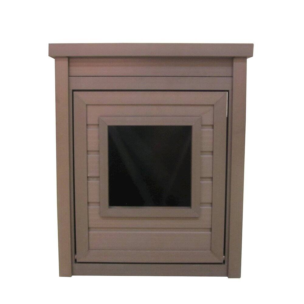 Angle. New Age Pet - ECOFLEX Litter Box Cover End Table - Russet - Russet.