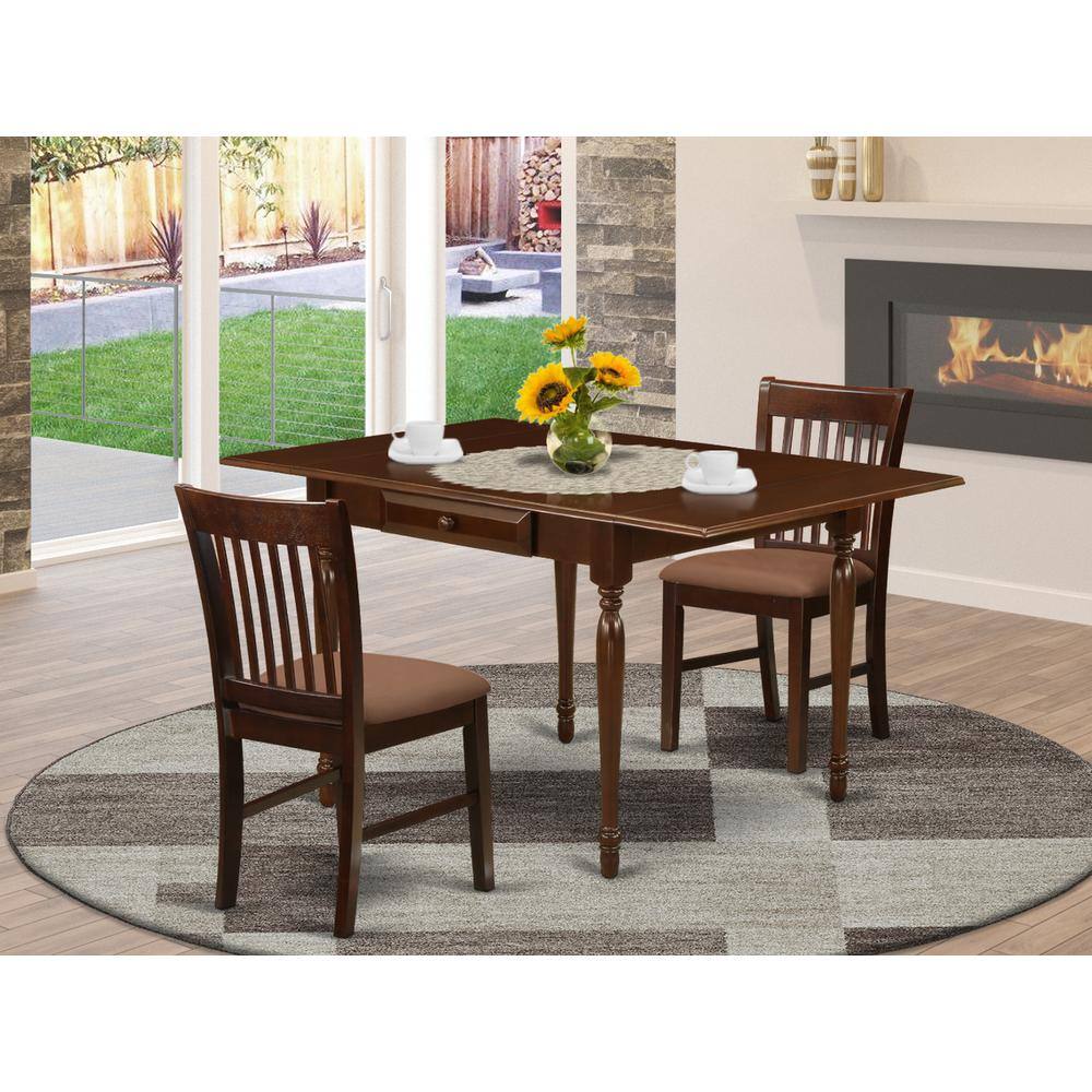 Angle. East West Furniture - Dining Room Set Mahogany - Brown.
