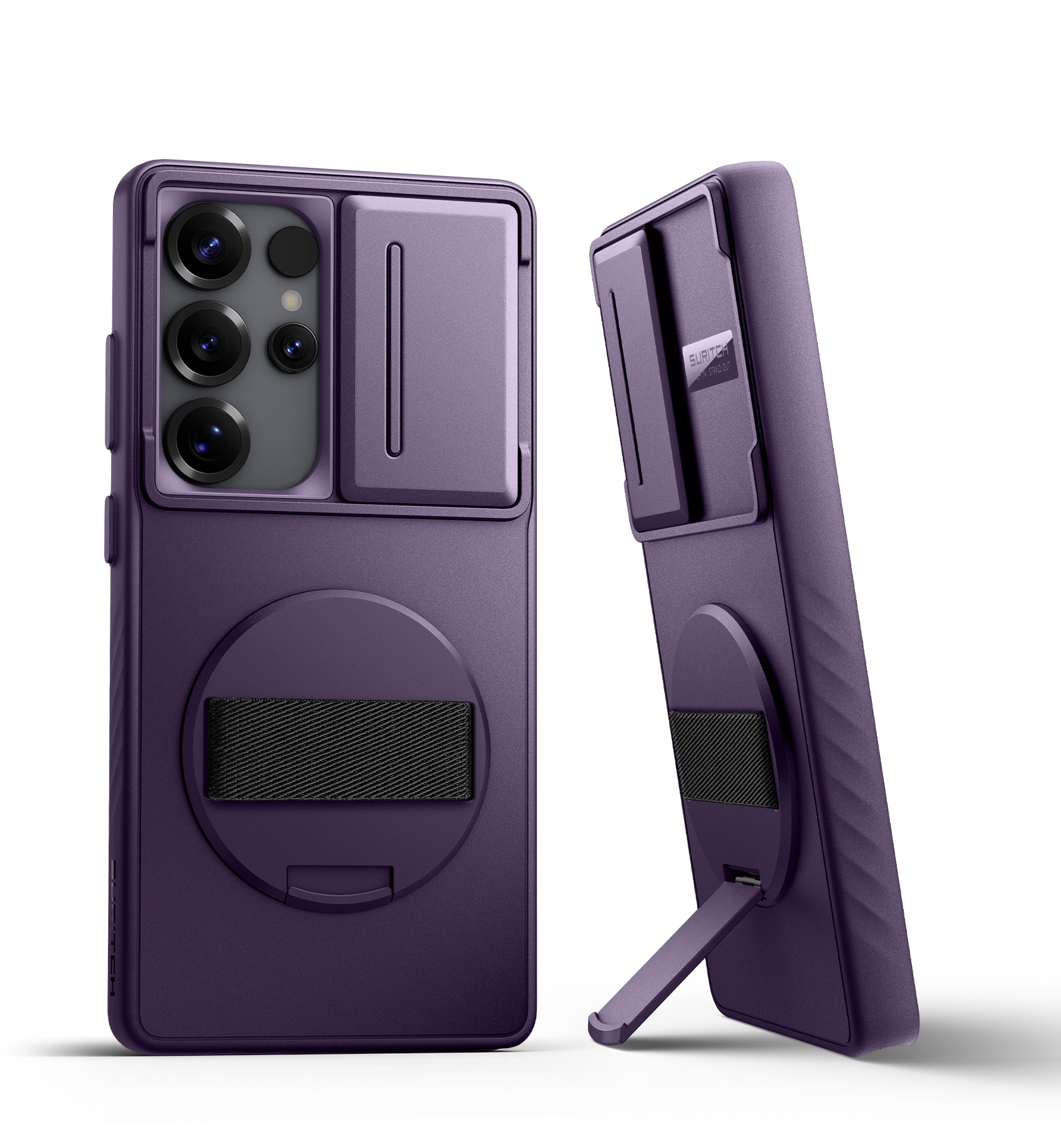 SURITCH - Case for Samsung Galaxy S25 Ultra with 360° Rotatable Hand Strap, Invisible Kickstand, Camera Cover, Rugged Shockproof - Dark Purple price history on PriceWatchPro