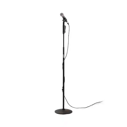 Front. On Stage Stands - On-Stage Production-Grade MS9510 One-Handed Mic Stand with Round Base (For Vocal and Instrument Microphones, - Black.