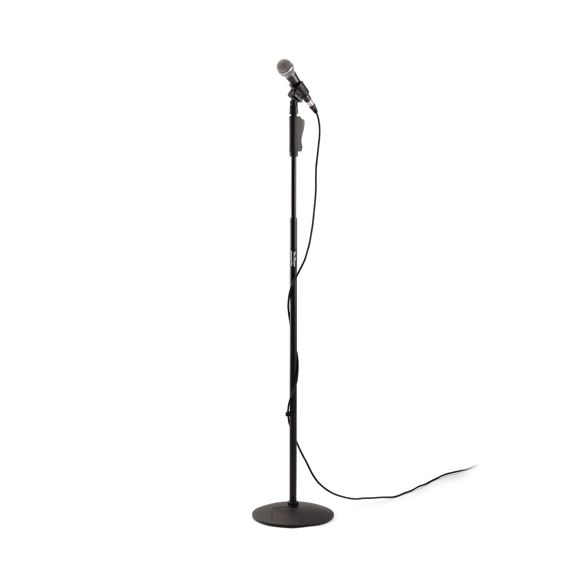 Front. On Stage Stands - On-Stage Production-Grade MS9510 One-Handed Mic Stand with Round Base (For Vocal and Instrument Microphones, - Black.