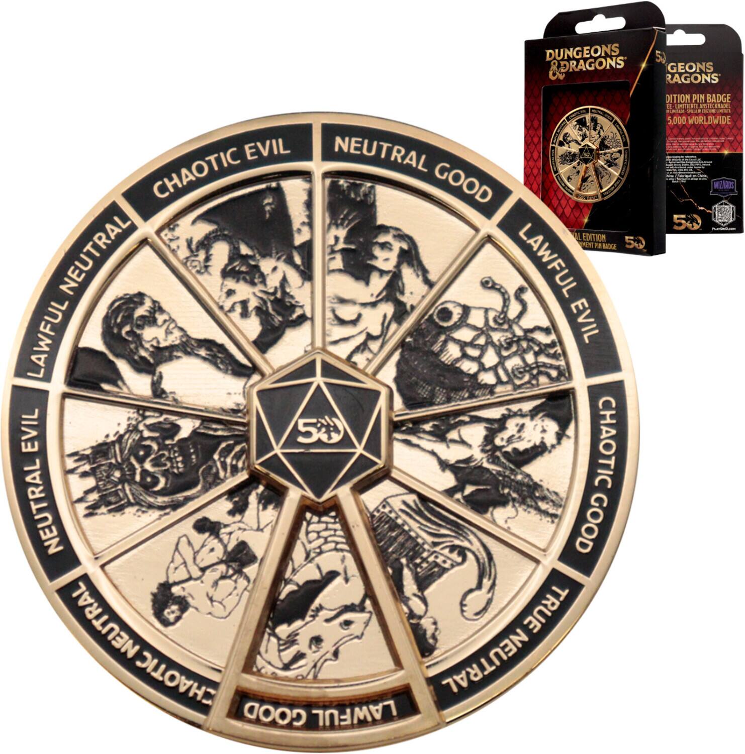 Dungeons & Dragons 5th Edition Pin Badge

- Lawful Good
- Neutral Good
- Chaotic Good
- Lawful Neutral
- Neutral
- Chaotic Neutral
- Lawful Evil
- Neutral Evil
- Chaotic Evil

5,000 Worldwide