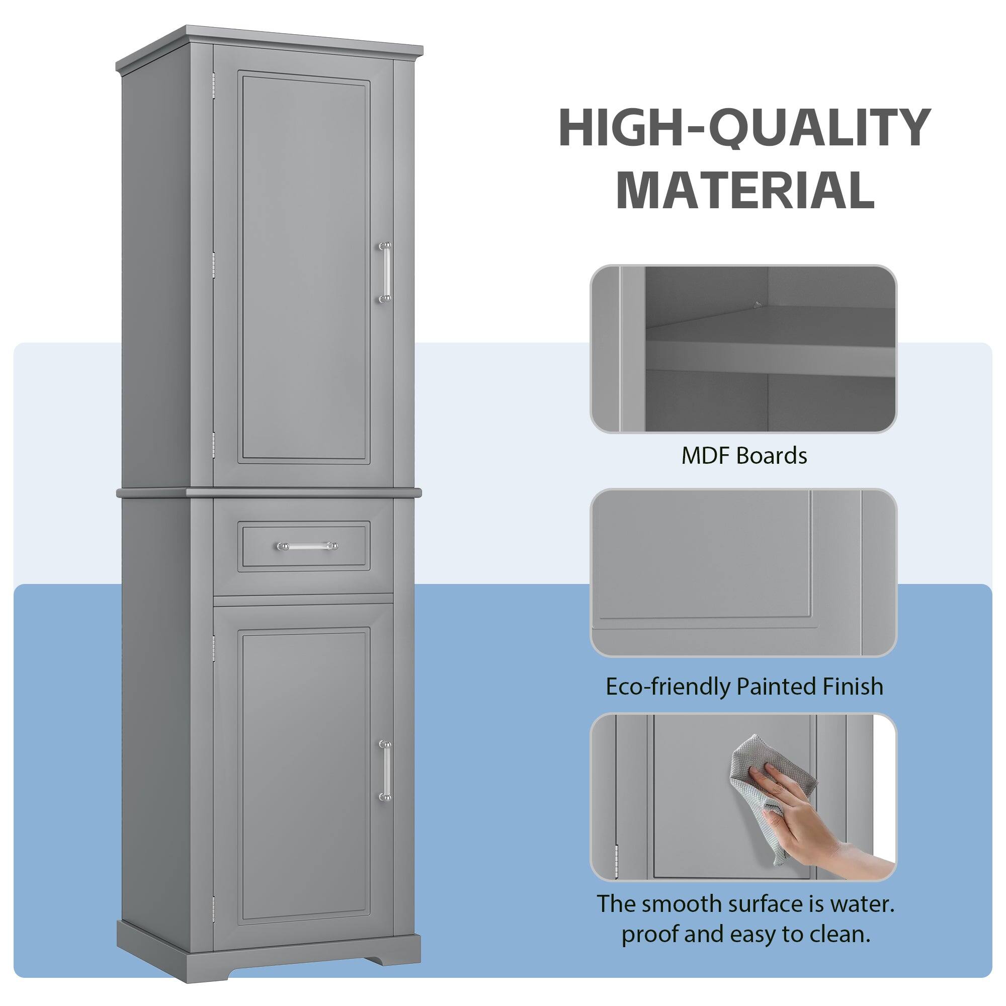 HIGH-QUALITY MATERIAL

MDF Boards

Eco-friendly Painted Finish

The smooth surface is water proof and easy to clean.