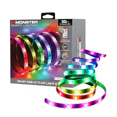 MONSTER SMART LIGHTING
50 FT
270 RGBIC LEDs
Wi-Fi
APP CONTROL
VOICE CONTROL
PC CONTROL
SOUND REACTIVE
RGBIC FLOW
multiple colors at once
SMART RGB+IC FLOW LIGHT STRIP
Works with Google Assistant