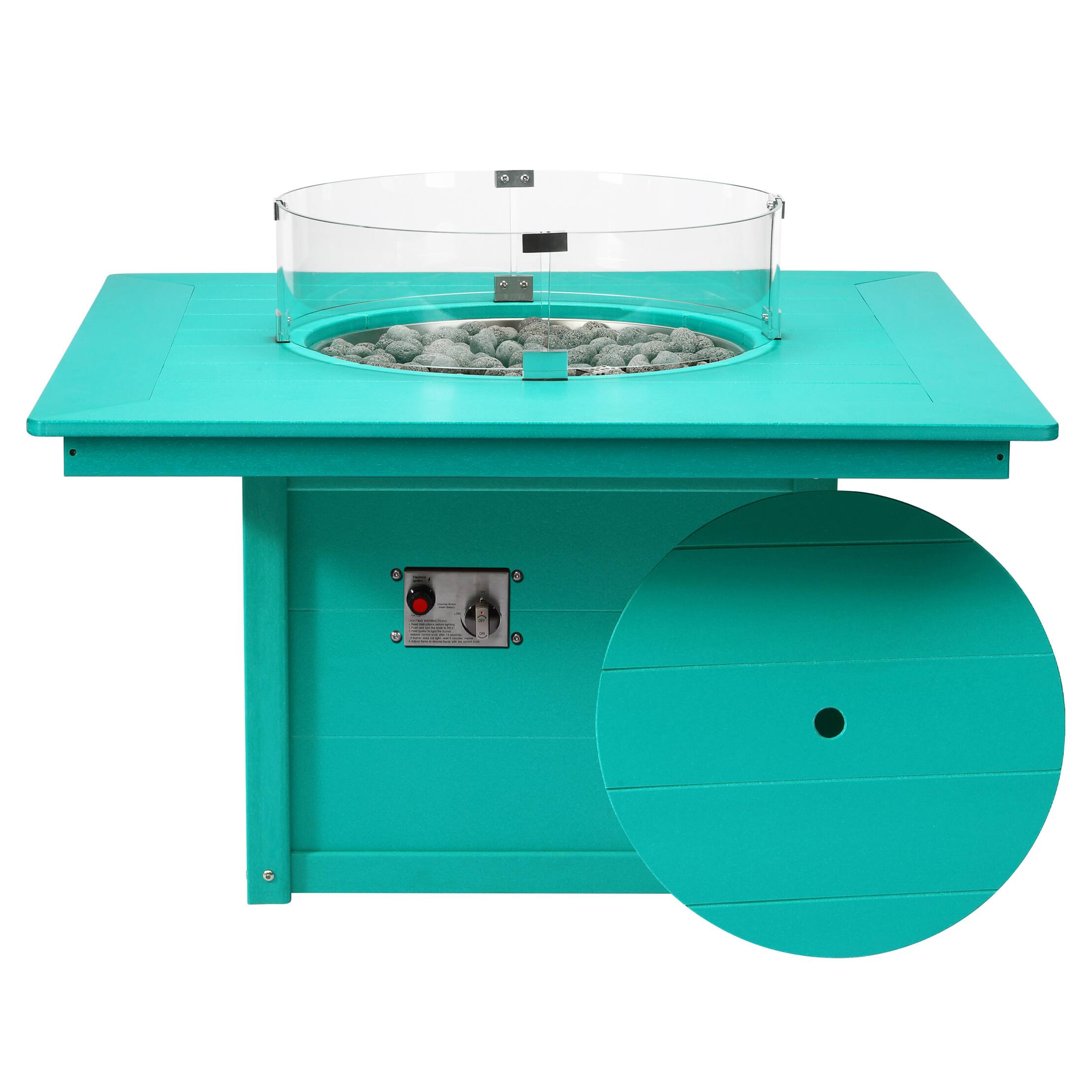 WestinTrends - Helios 42" Modern Outdoor Patio Propane Square Fire Pit Table