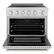 Angle. ZLINE - 36 in. Wide 5 Elements 5.2 Cu.Ft. Paramount Freestanding Induction Range with Electric Oven in Satin Steel w/ white Door - Matte White.
