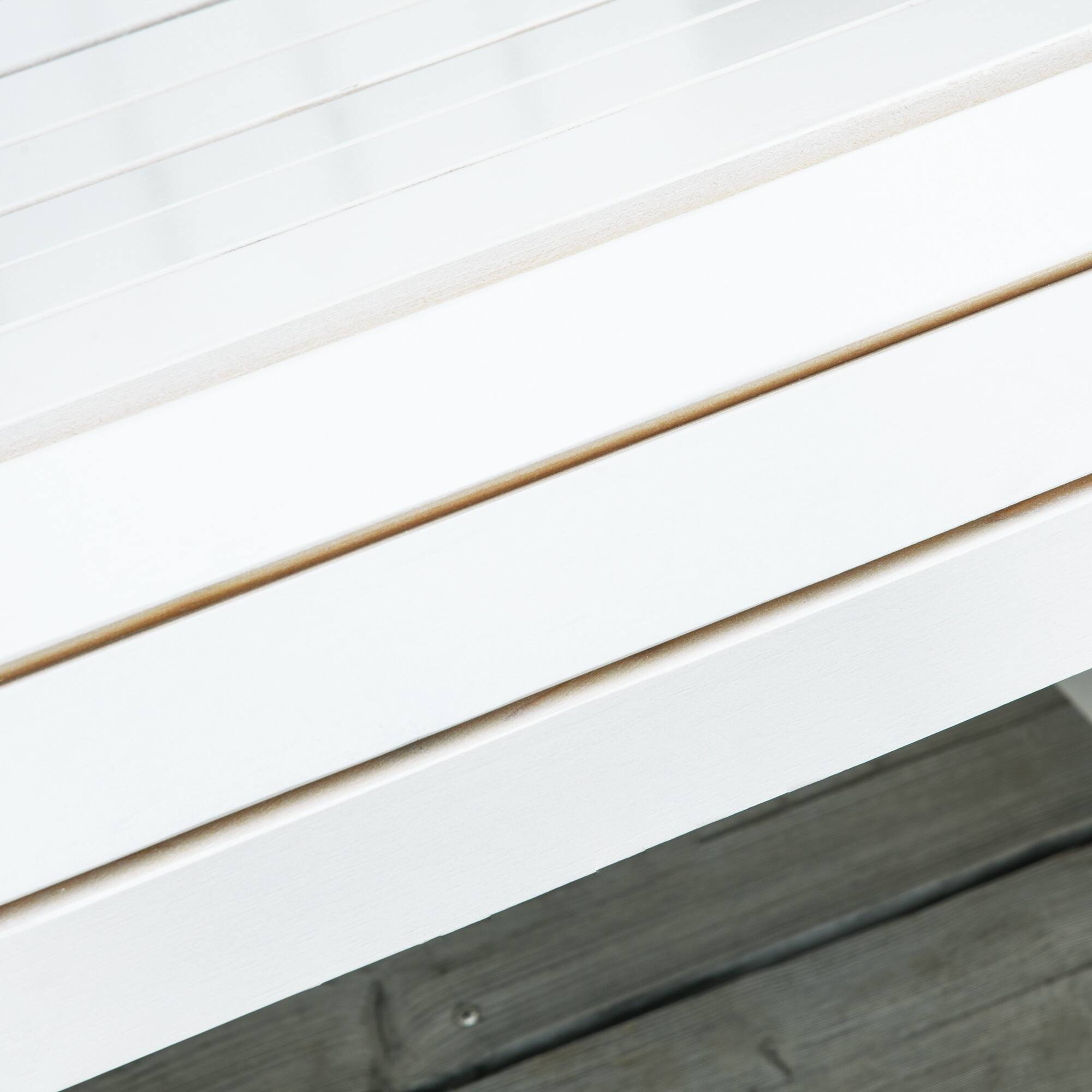 Alt View 7. Outsunny - Adirondack Rocking Chair Outdoor Lounge Chair Fire Pit Seating with Slatted Wooden Design - White.