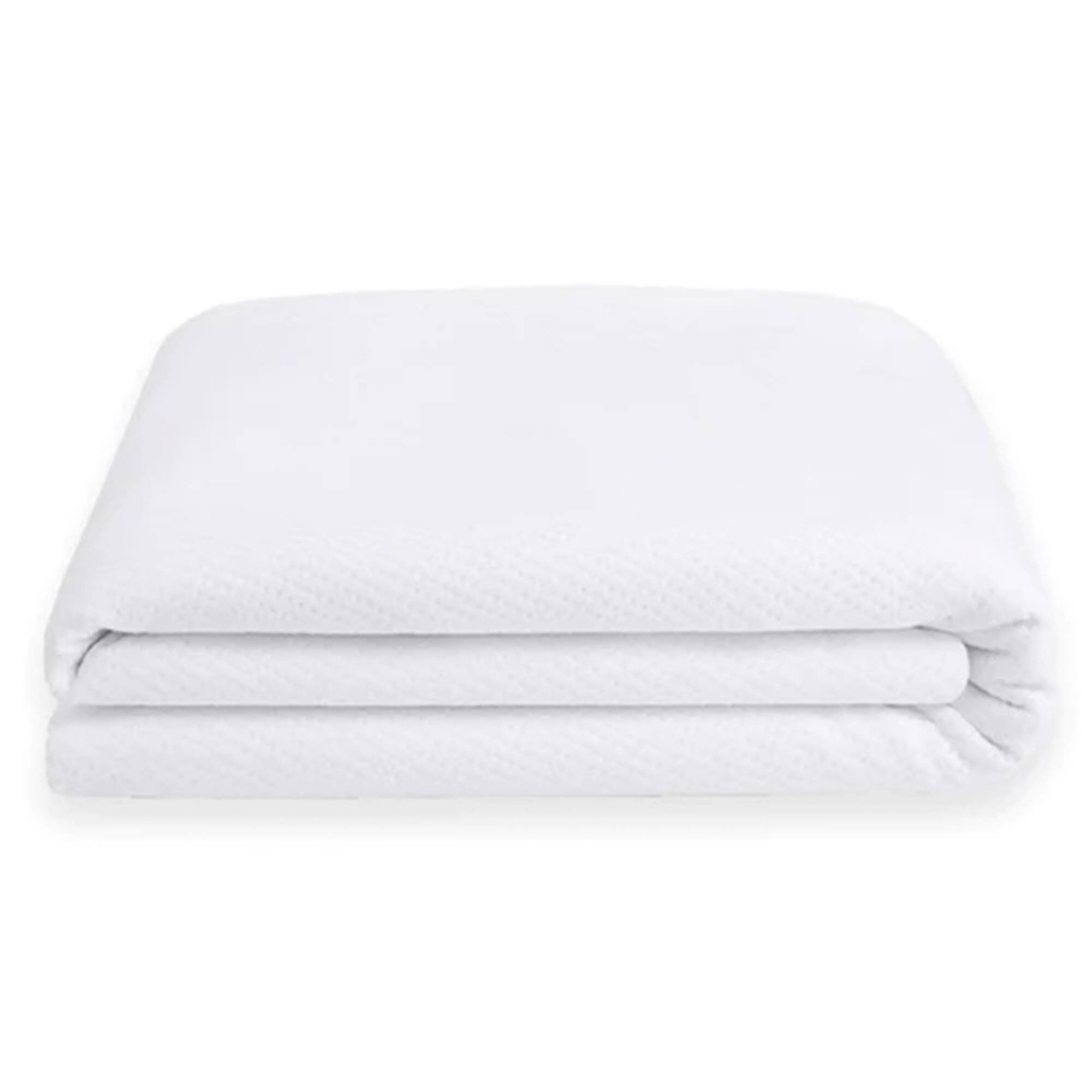 Front. Sleepgram - Sleepgram Breathable Sweat Proof Cotton Cover Mattress Protector, Queen, White - White.