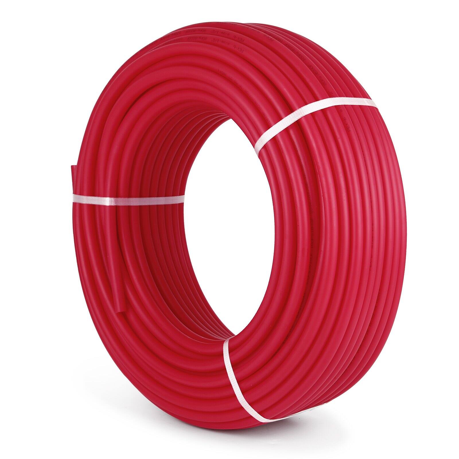 Front. Glintex - 3/4" x 500FT Red PEX-B Tubing with Oxygen Barrier EVOH Layer for Radiant Floor Heating and Hot Water Systems - Red.