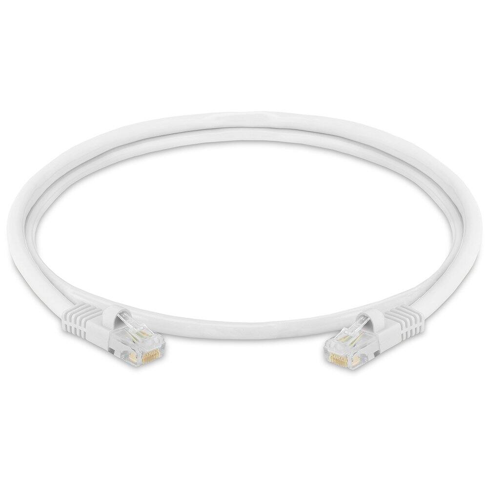 Angle. Cmple.com - Cmple - 50 Pack Cat 5e Ethernet Cable 3 ft 1Gbps Cat5e Patch Cord, RJ45 Connectors 350MHz Internet Cables - White - White.