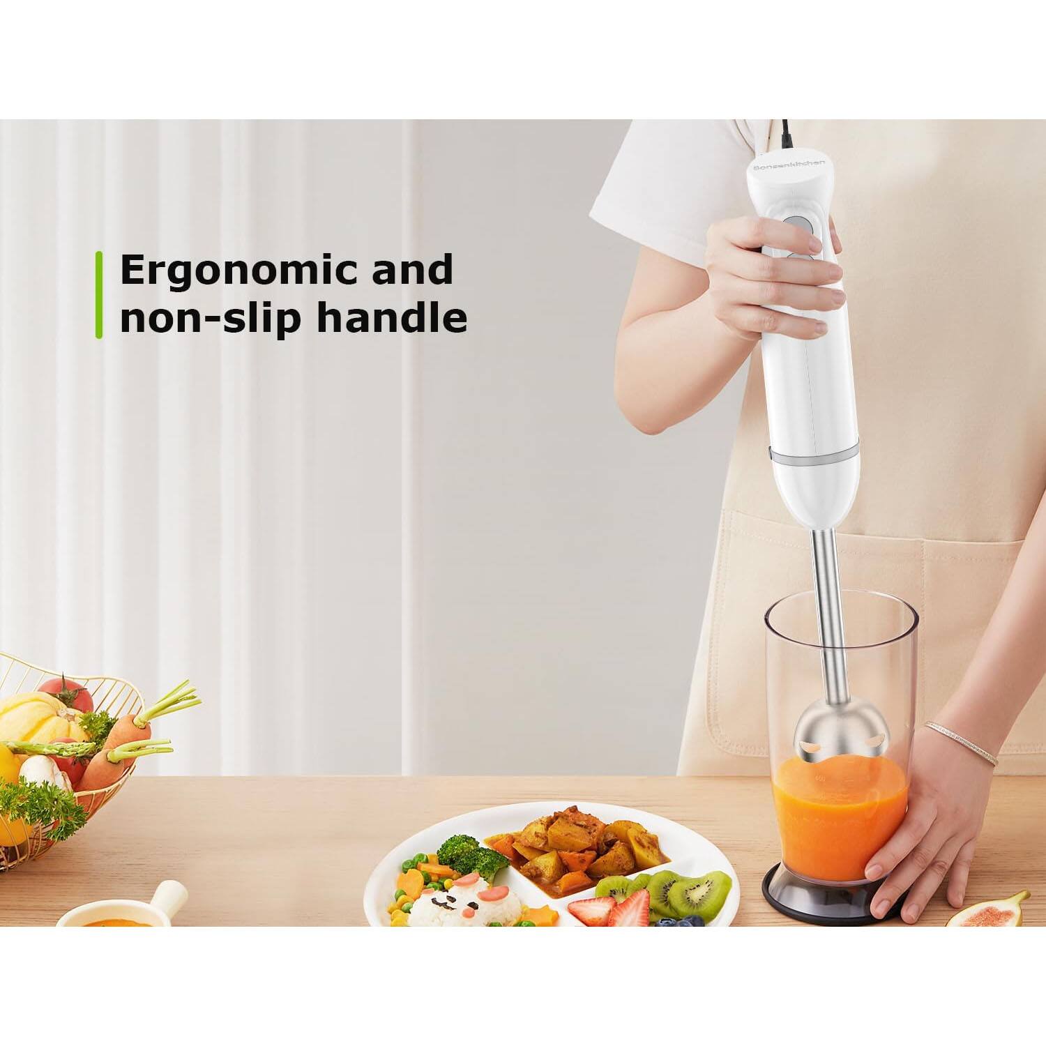 Ergonomic and non-slip handle