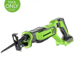 Greenworks - 24V Brushless 1" Cordless Reciprocating Saw (3,000 SPM), Tool Only, Battery and Charger Not Included - Green