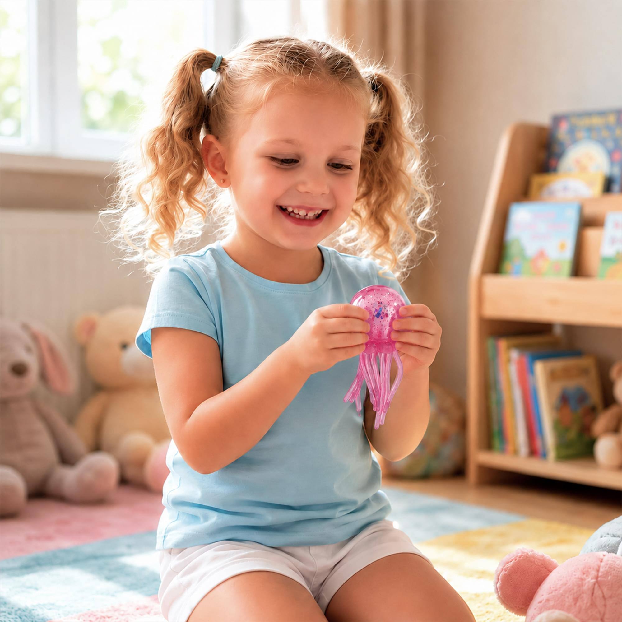 Alt View 10. Puka Creations - Squishy Jellyfish 3.5-Inch Stress Reliever | Pink - Pink.