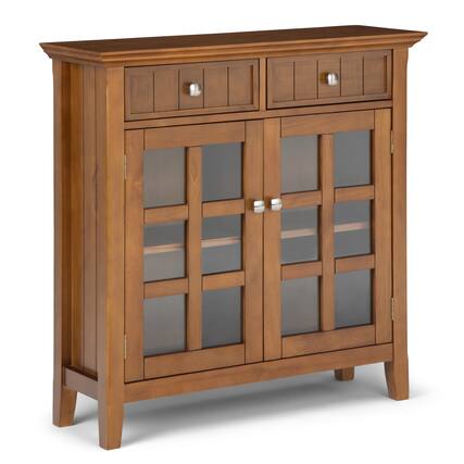 Front. Simpli Home - Acadian Entryway Storage Cabinet - Light Golden Brown.