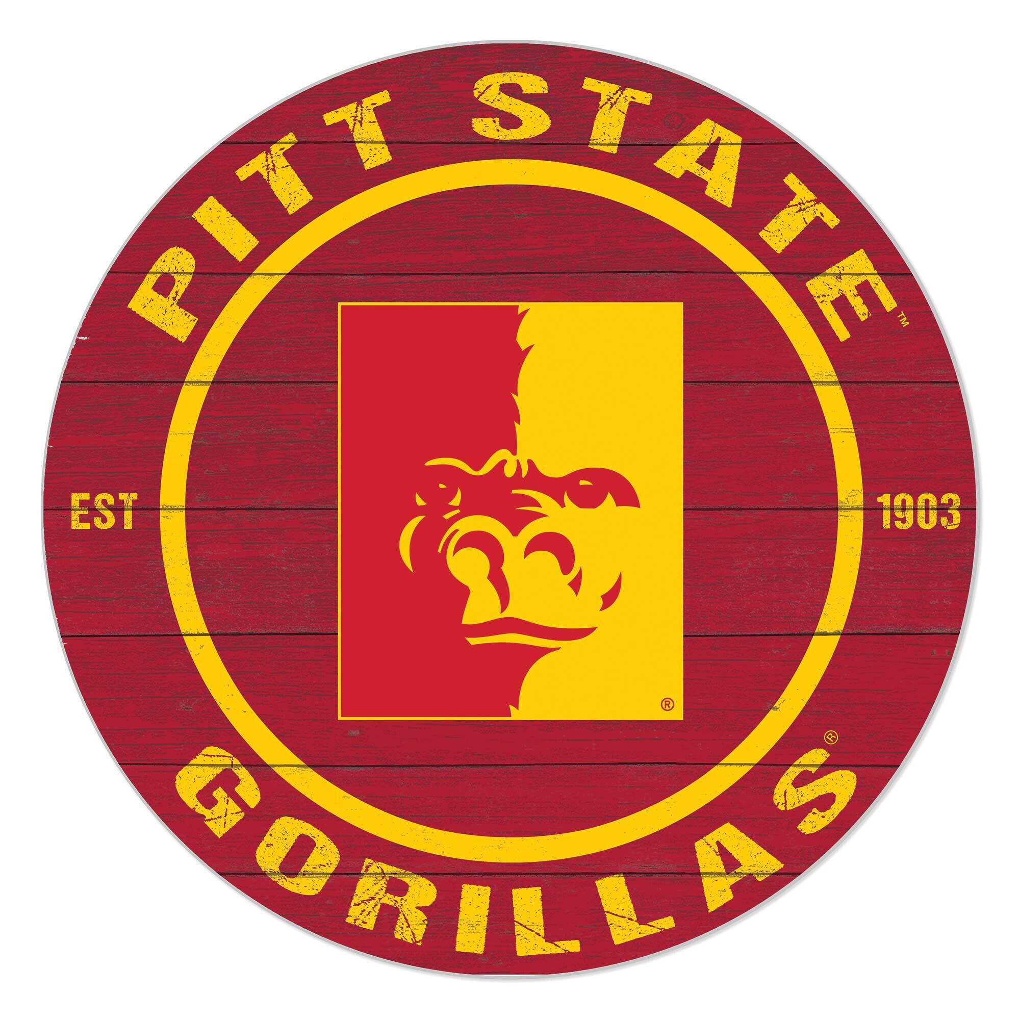 Pittsburg State Gorillas 20'' x 20'' Indoor/Outdoor Team Color Circle Sign