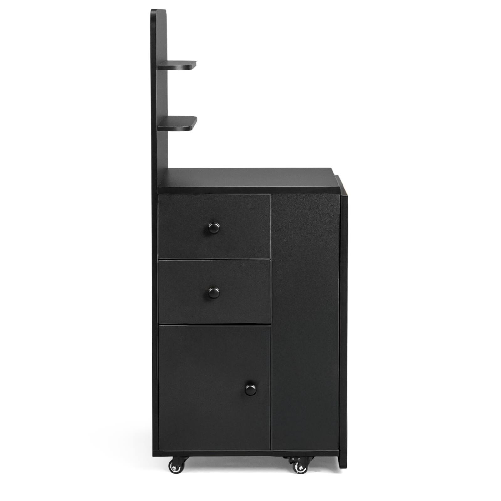 Alt View 1. Winado - Foldable Manicure Table for Nail Tech, Nail Desk Station Makeup Storage Table with Dust Collector & Drawers & Cabinet - Black.