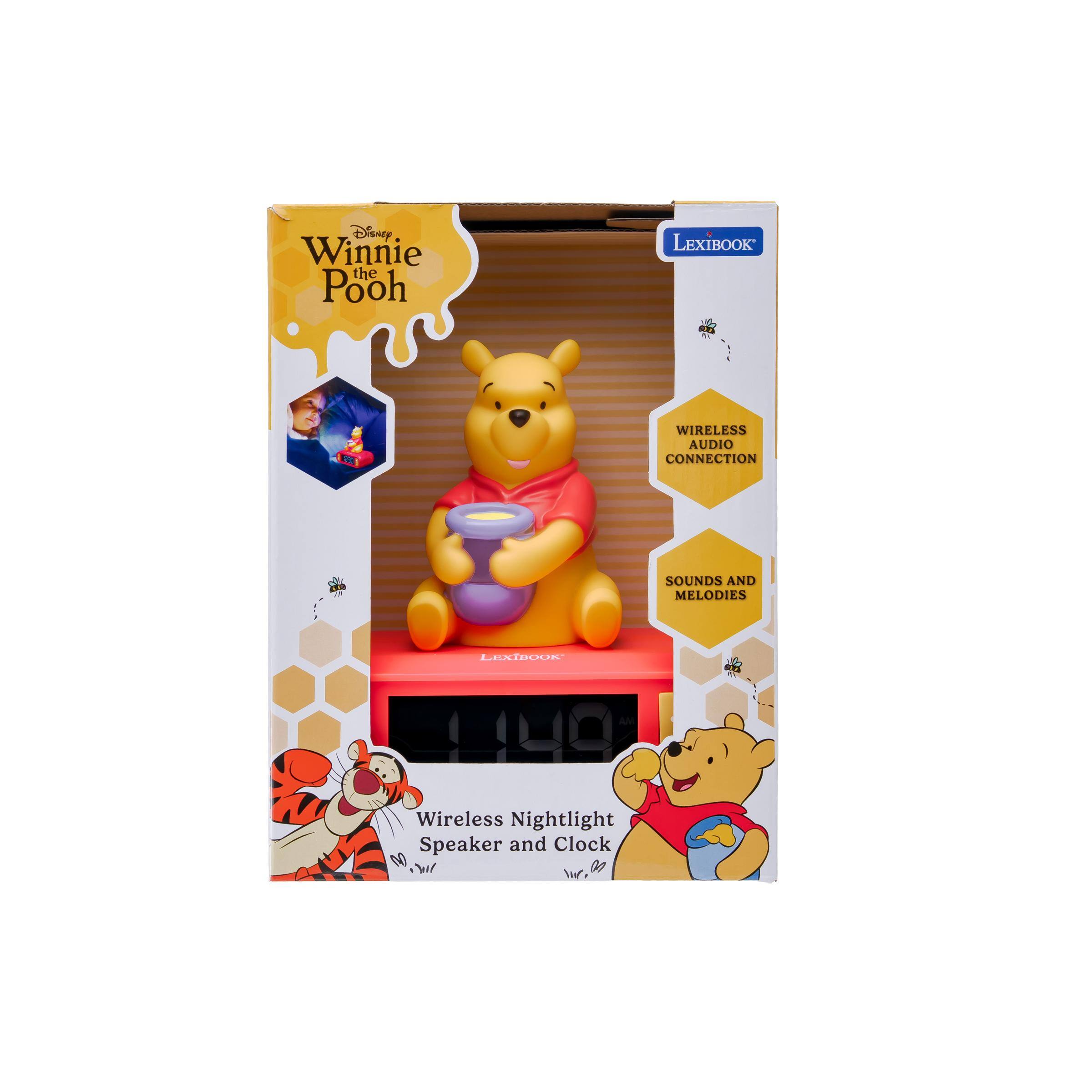 Disney Winnie the Pooh  
LEXIBOOK  
WIRELESS AUDIO CONNECTION  
IN  
SOUNDS AND MELODIES  
LEXIBOOK  
Wireless Nightlight Speaker and Clock