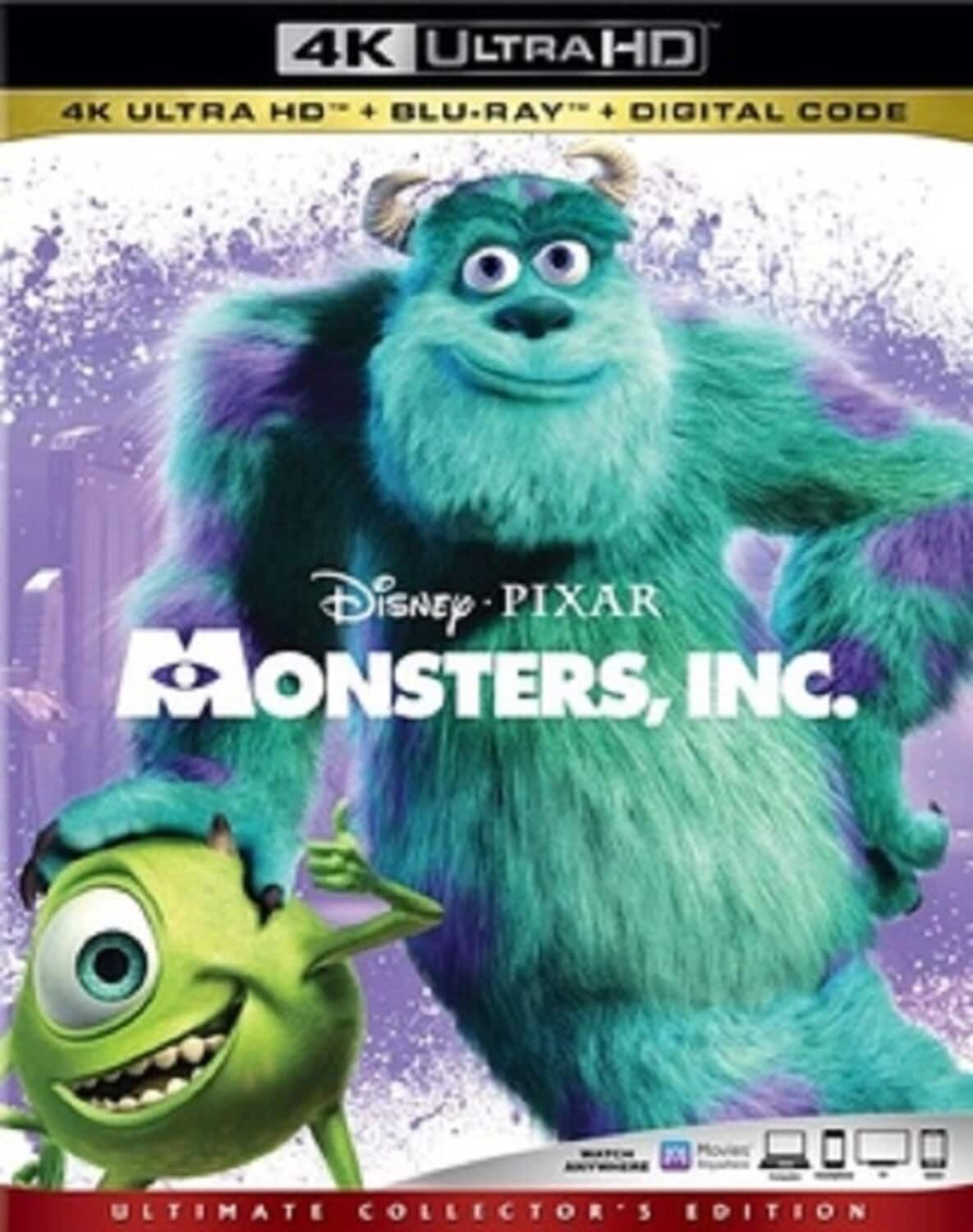 Front. Monsters, Inc.   - 4K Blu-Ray.