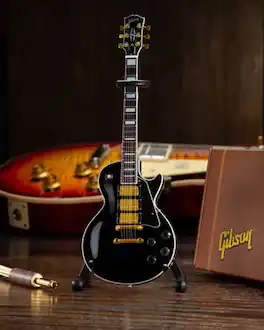 Les Paul - Axe Heaven Gibson Les Paul Custom Ebony 1:4 Scale Mini Electric Guitar GG-123AH - Collectibles - Multicolor
