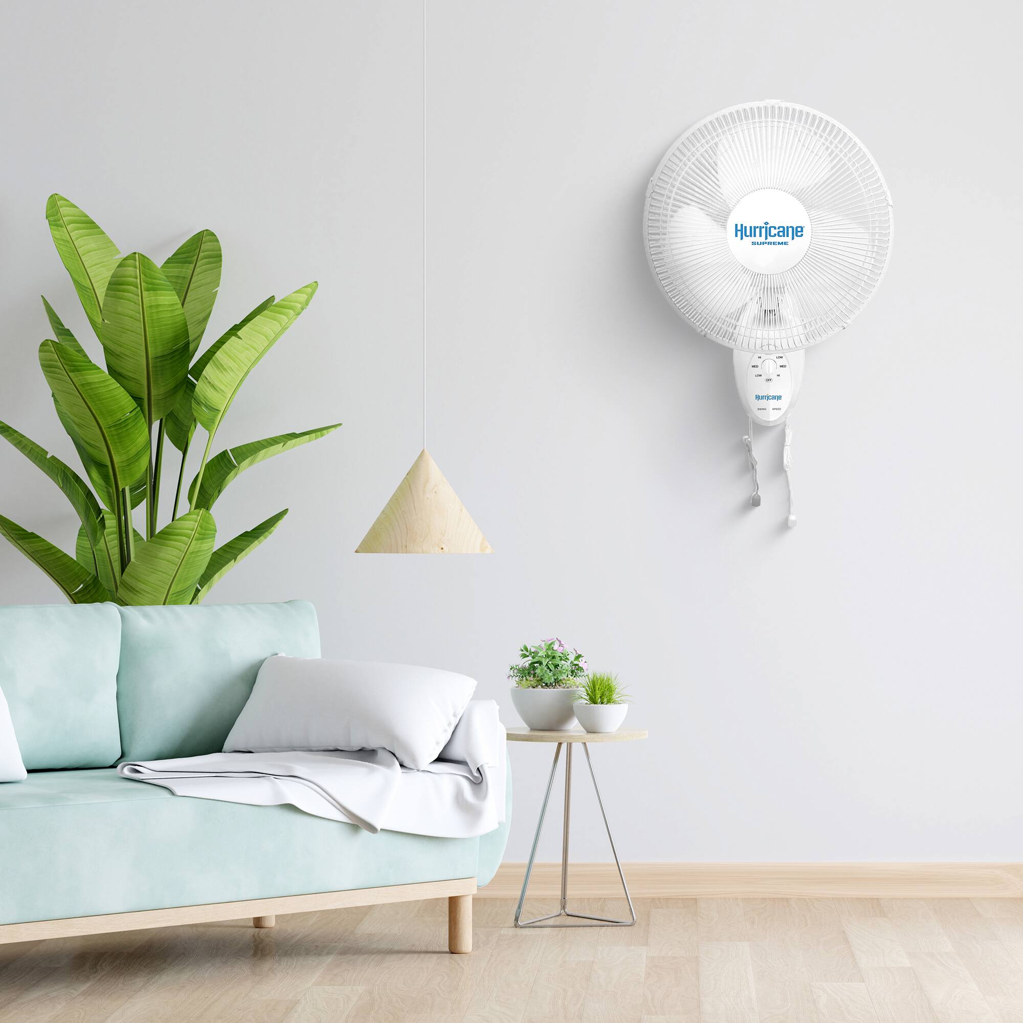 Alt View 7. Hurricane - Hurricane Supreme 12 Inch Oscillating 3 Speed Portable Wall Mount Fan, White - Supreme.
