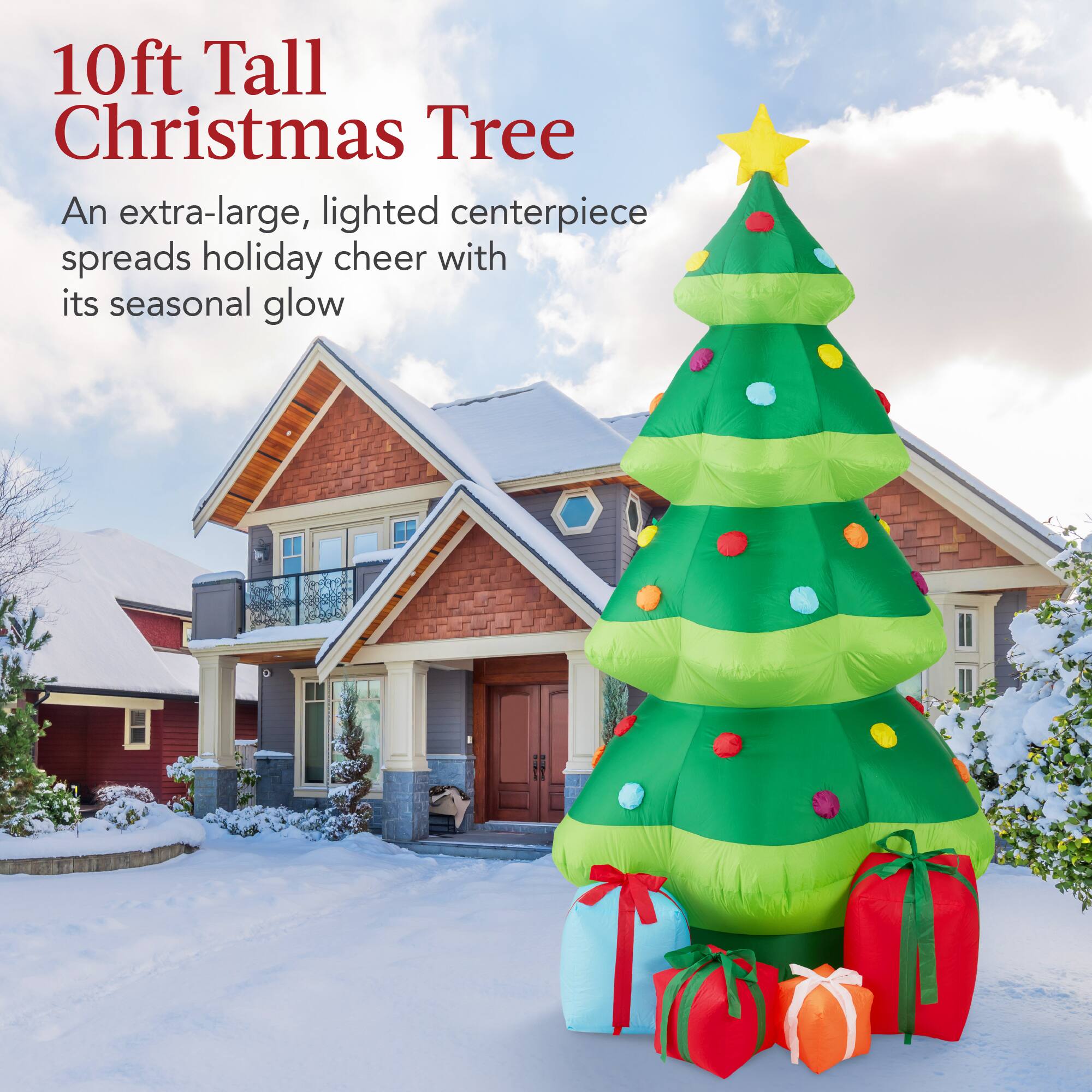 10ft Tall Christmas Tree
An extra-large, lighted centerpiece spreads holiday cheer with its seasonal glow