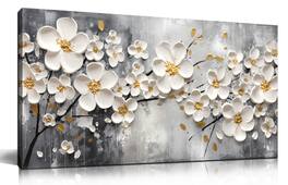 Hirose Alice - Tree Art Pictures for Wall in Living Room - Gold Yellow Canvas Wall Art for Bedroom - Abstract Art Wall Decor - White 40L" x 20W"