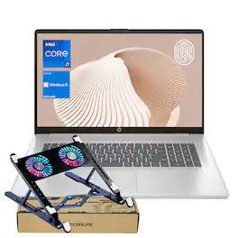 HP - 17.3" FHD Laptop - Intel Core i7-1355U with 64GB RAM - 2TB SSD - Numeric Keypad & Backlit Keyboard - PCO Laptop Cooler - Rose