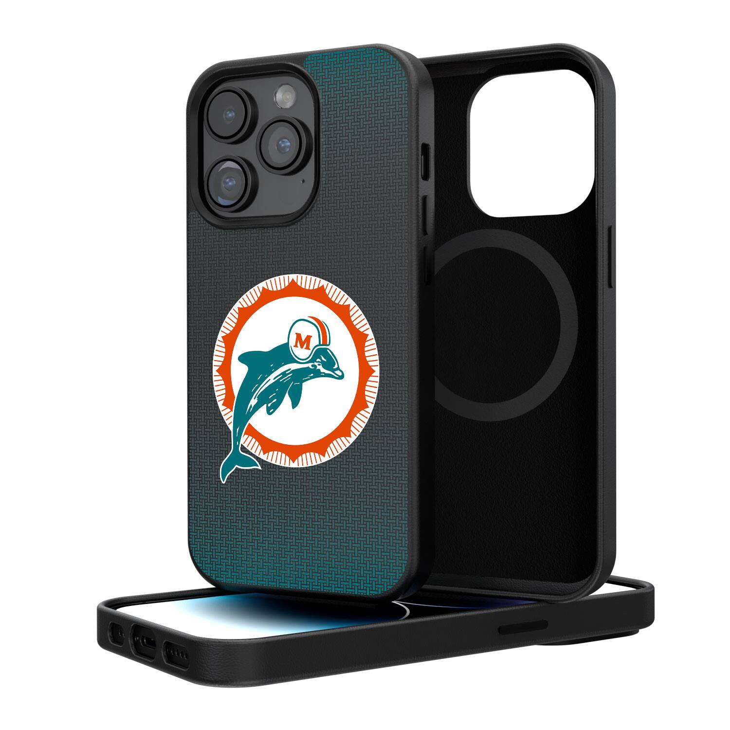 Keyscaper - NFL - Miami Dolphins Linen Logo iPhone Magnetic Bump Case - 15 Pro - Black price history on PriceWatchPro