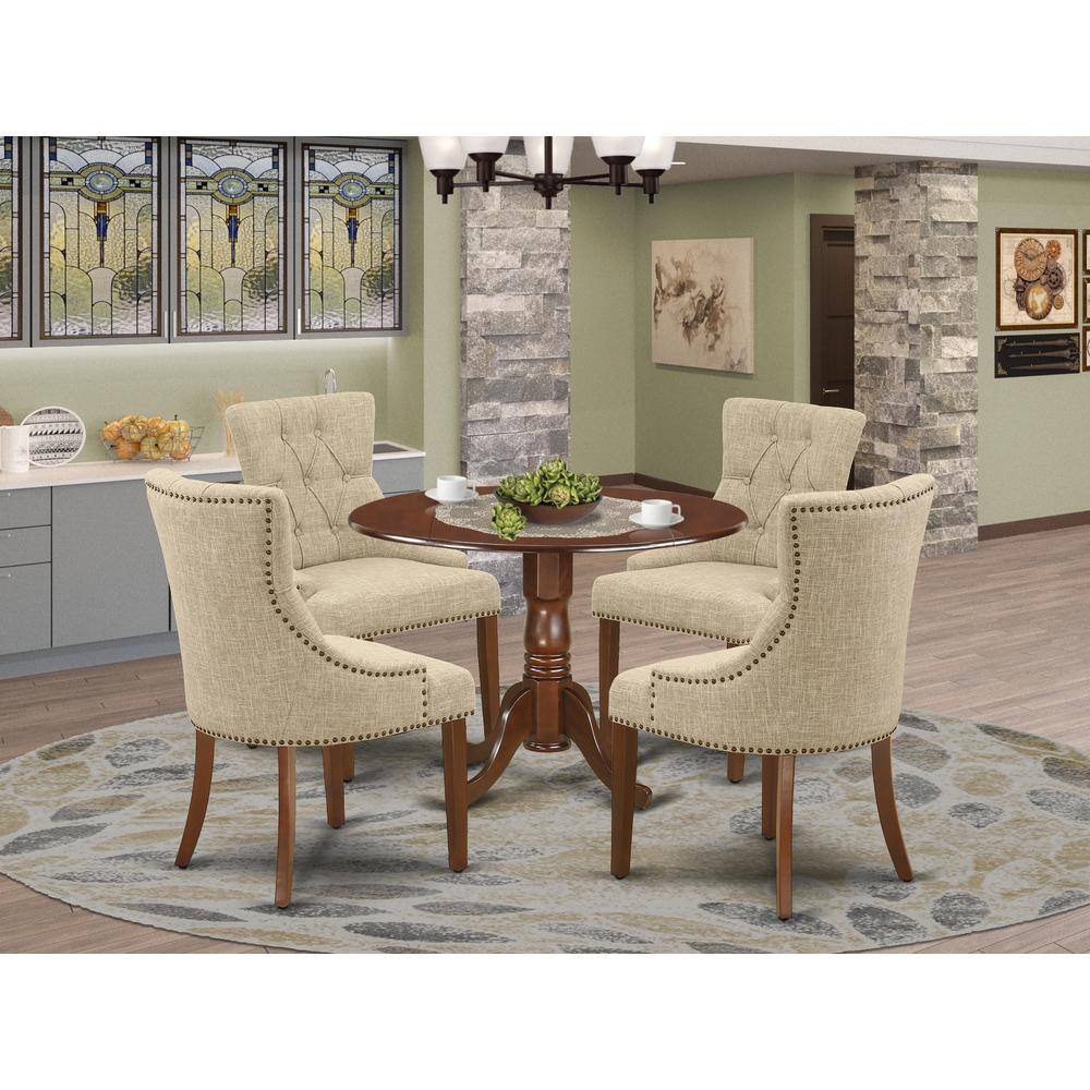 Left. East West Furniture - Dining Room Set Mahogany - Brown.