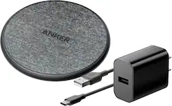 Anker - 318 7.5W Wireless Charging Pad with Adapter for Qi Devices - Black+Gray - Front_Zoom
