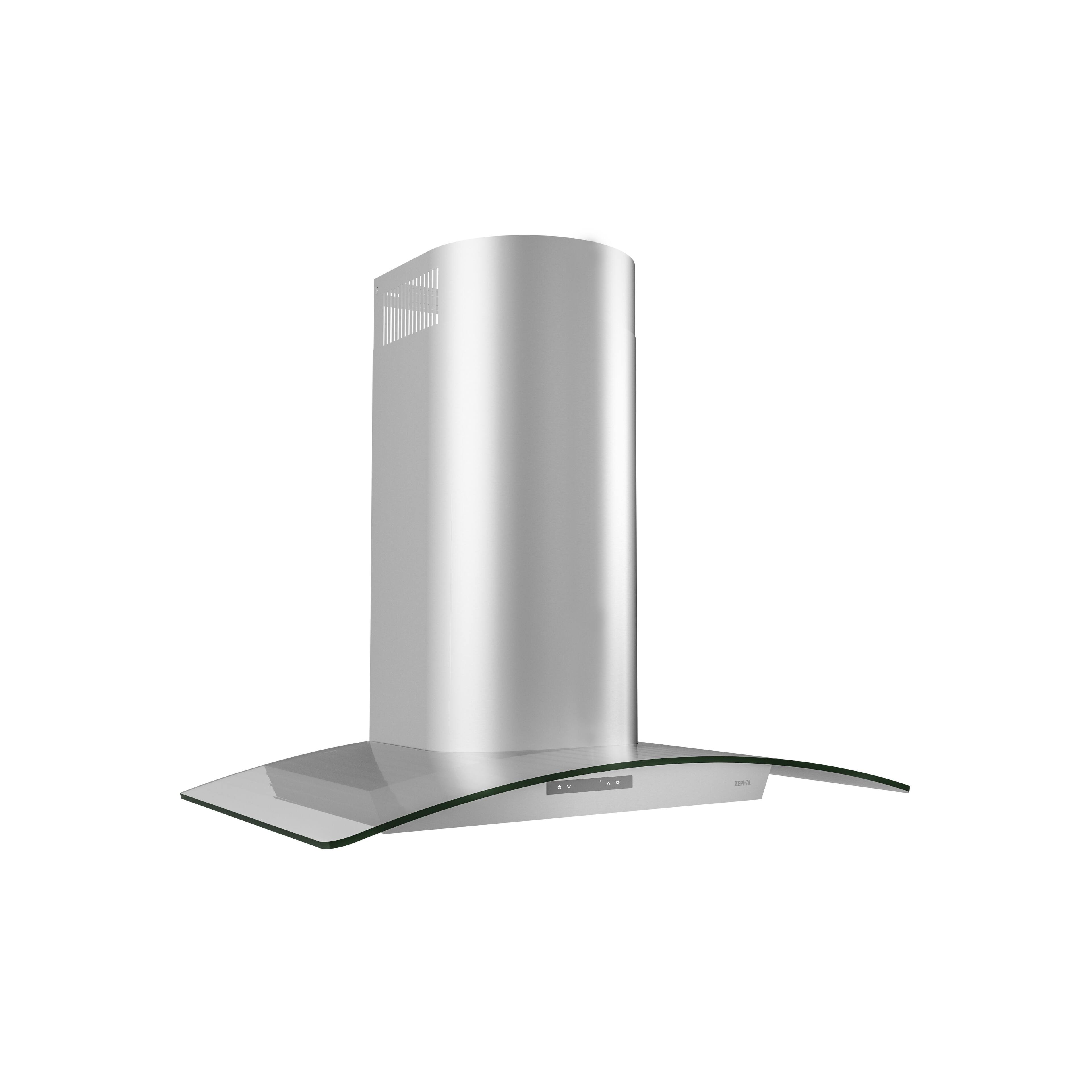 Left. Zephyr - Milano 36 in. 700 CFM Wall Mount Range Hood with LED Light - Stainless Steel.