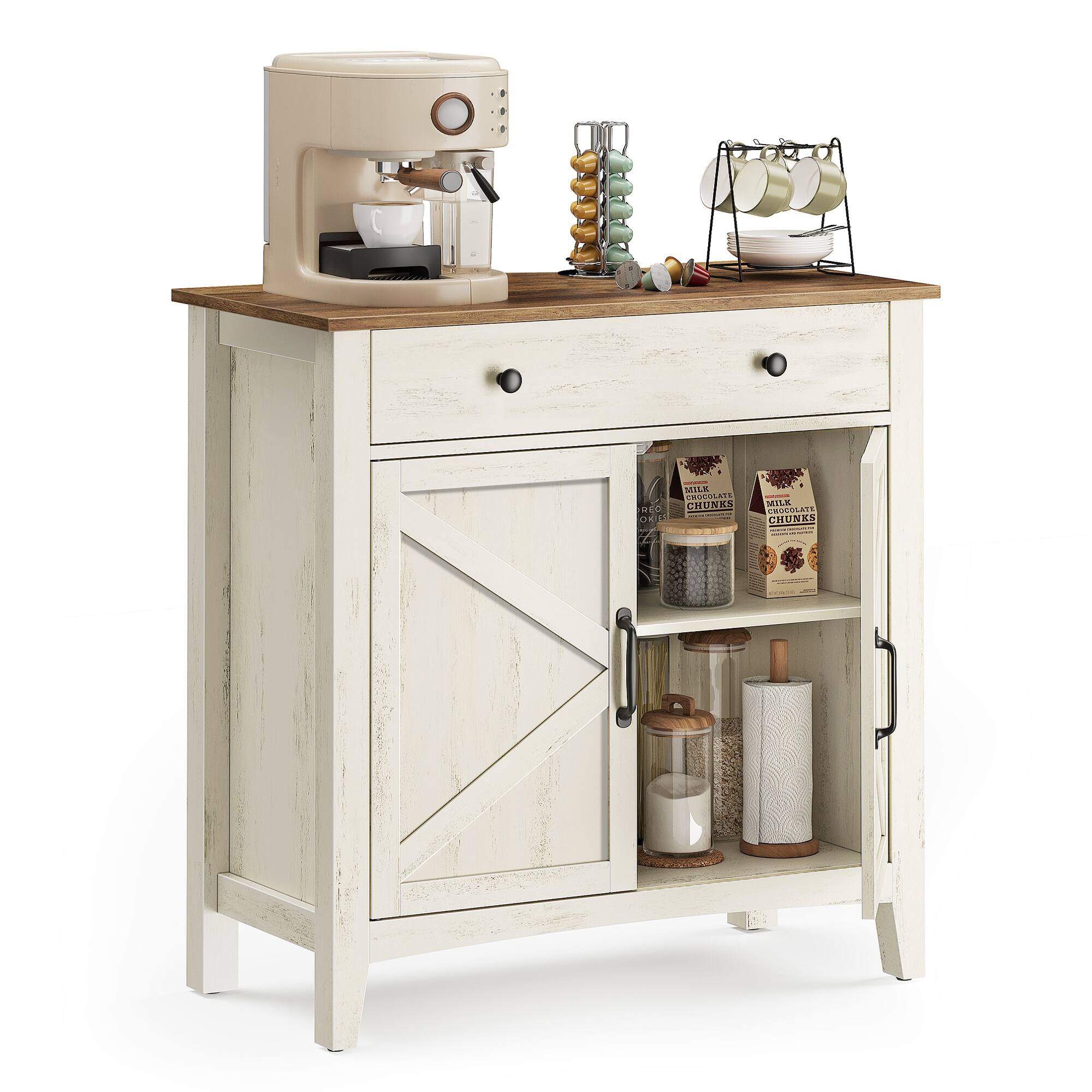 Rustic White and Honey Brown