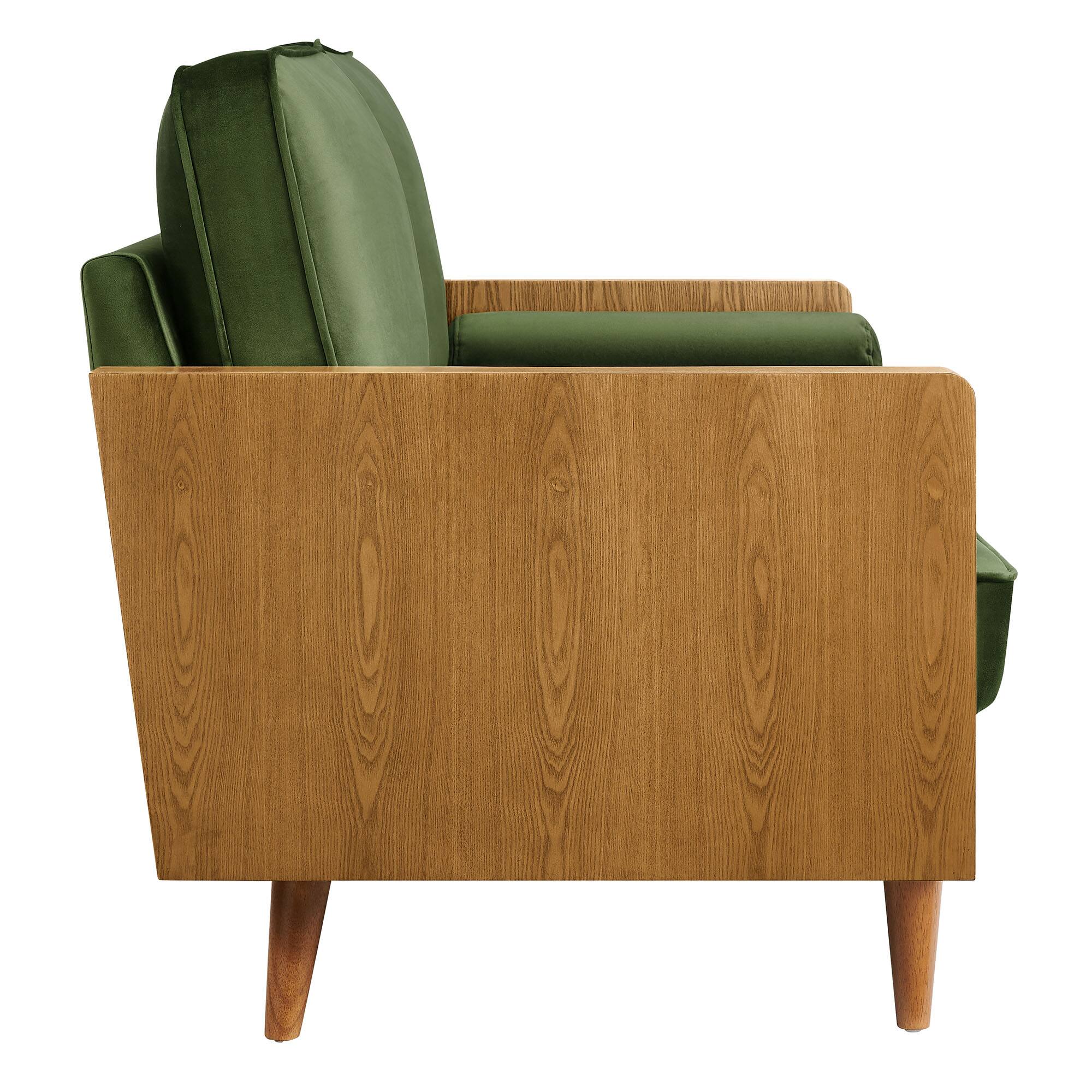Alt View 2. Modway - Kellan Loveseat - Walnut Moss Green.