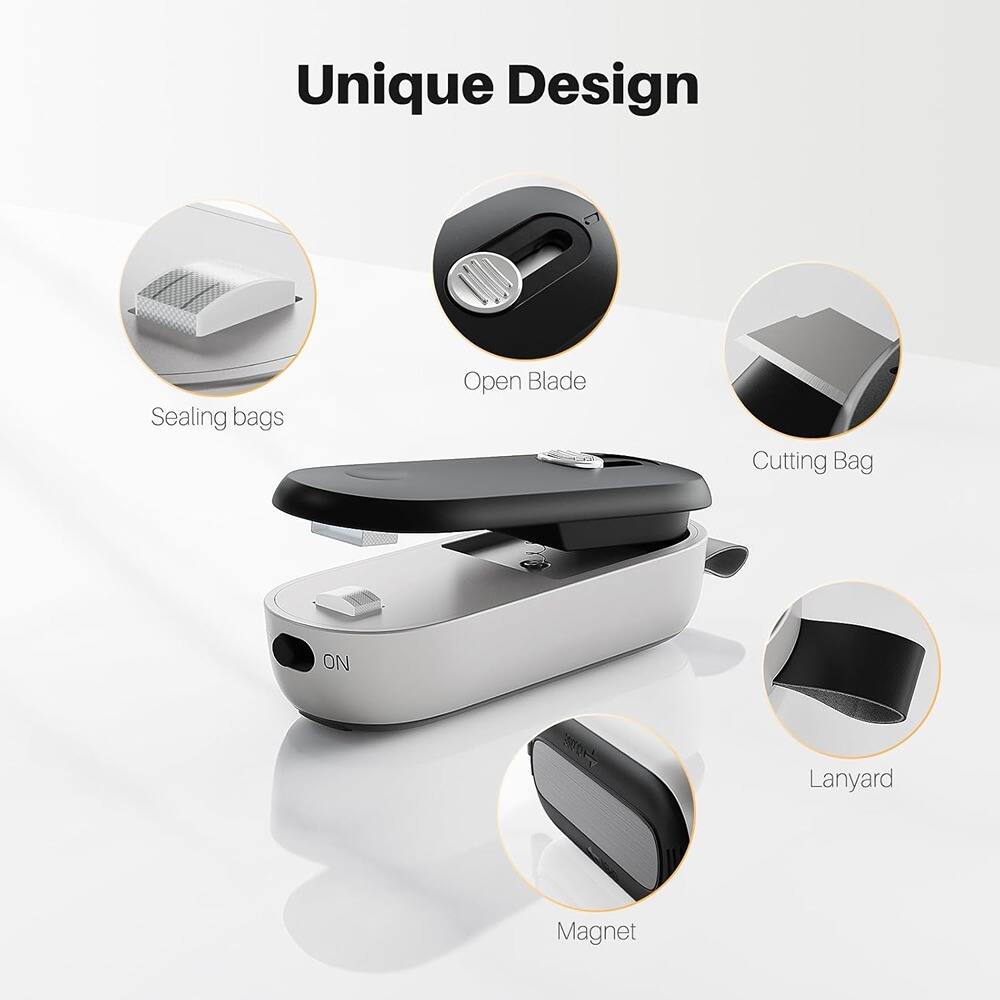 Unique Design

- Sealing bags
- Open Blade
- Cutting Bag
- Lanyard
- Magnet