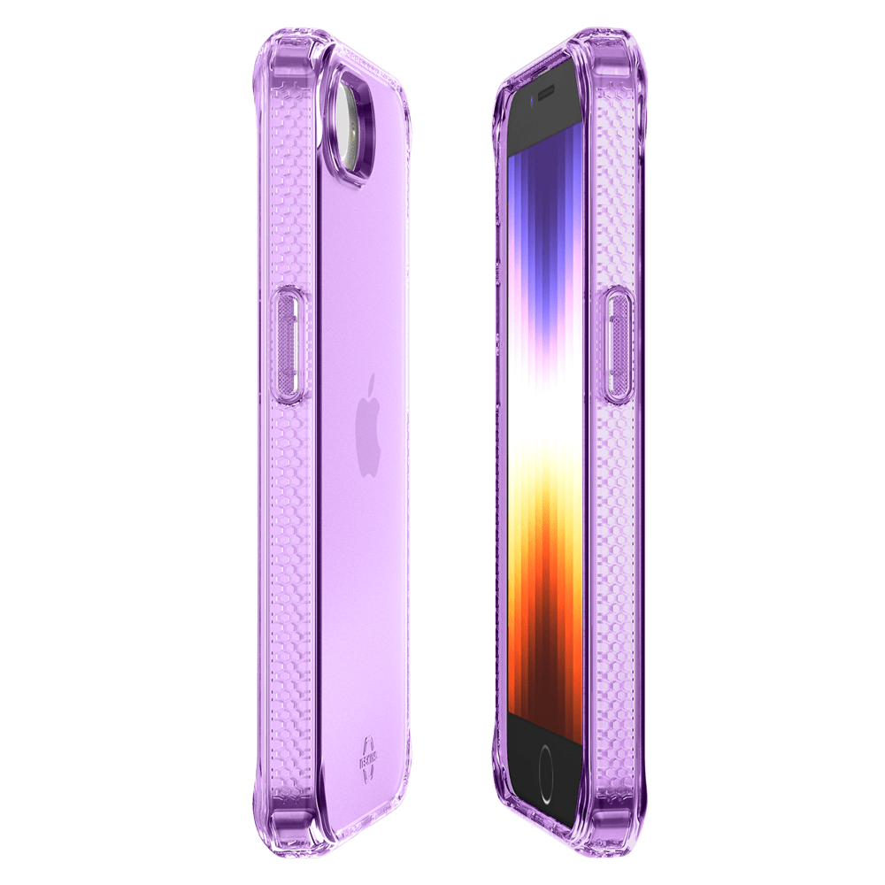 Alt View 2. Itskins - Spectrum_R Clear Case for Apple iPhone 16e / iPhone 15 / iPhone 14 / iPhone 13 - Purple.