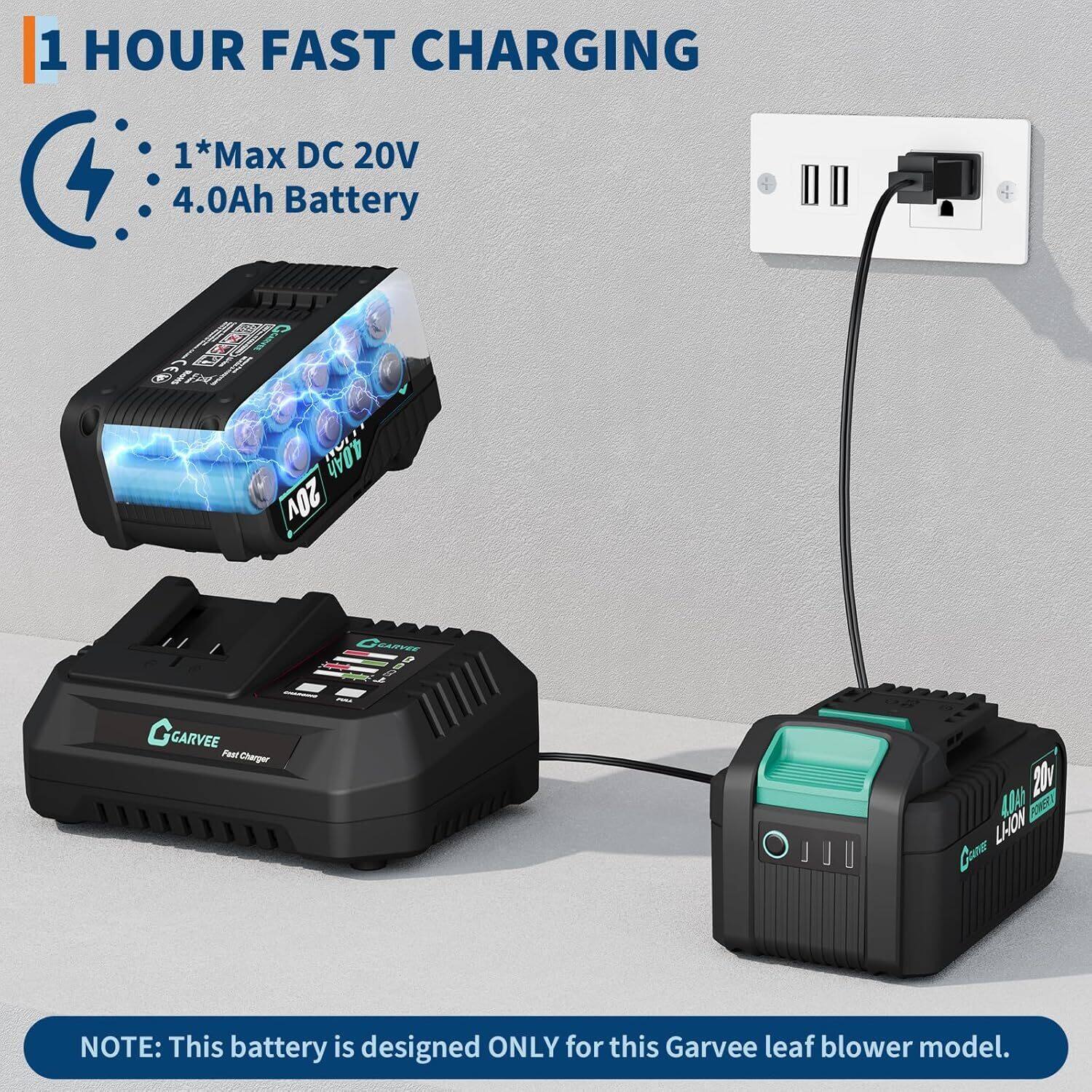 Alt View 2. Acekool - 2 Speed 650CFM 200MPH Cordless 20V Electric Leaf Blower for Lawn Care, Blowing Leaves, Patio, Dust, Blue - Blue.