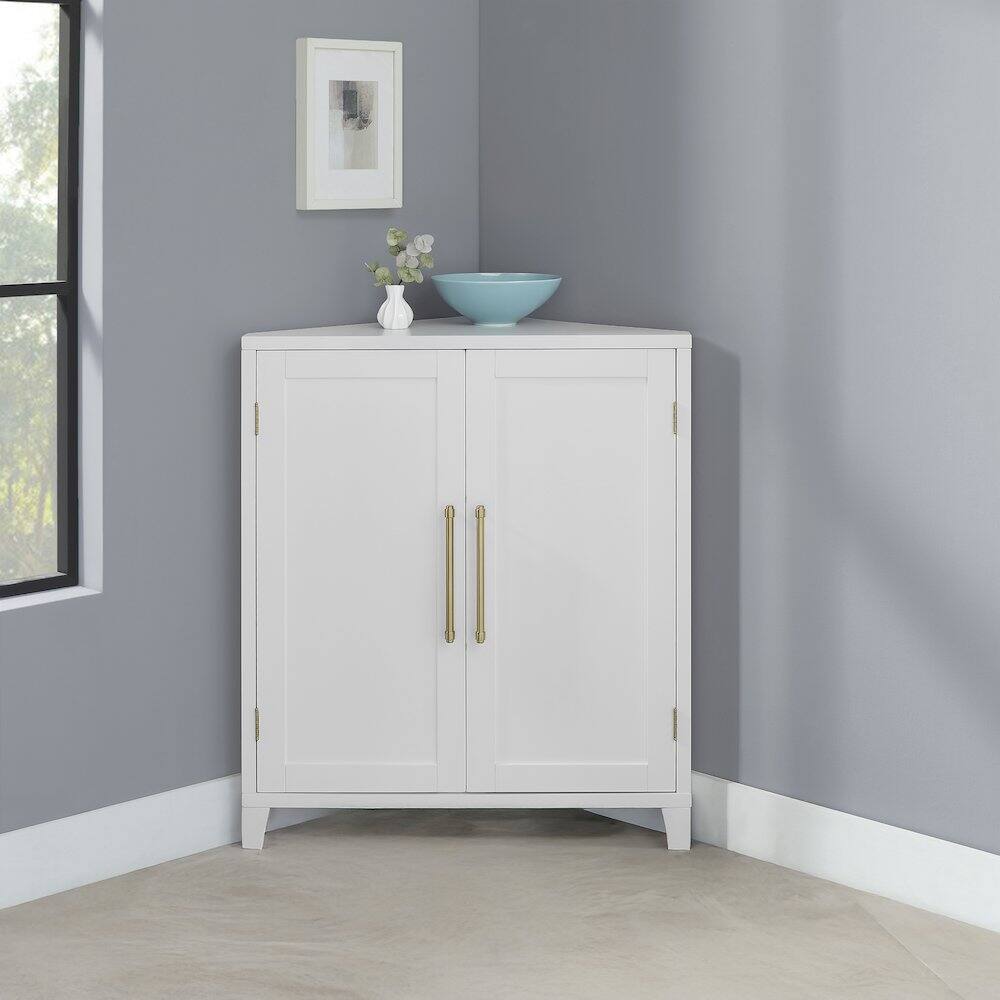 Alt View 5. Crosley Furniture - Roarke Stackable Corner Kitchen Storage Pantry - White.