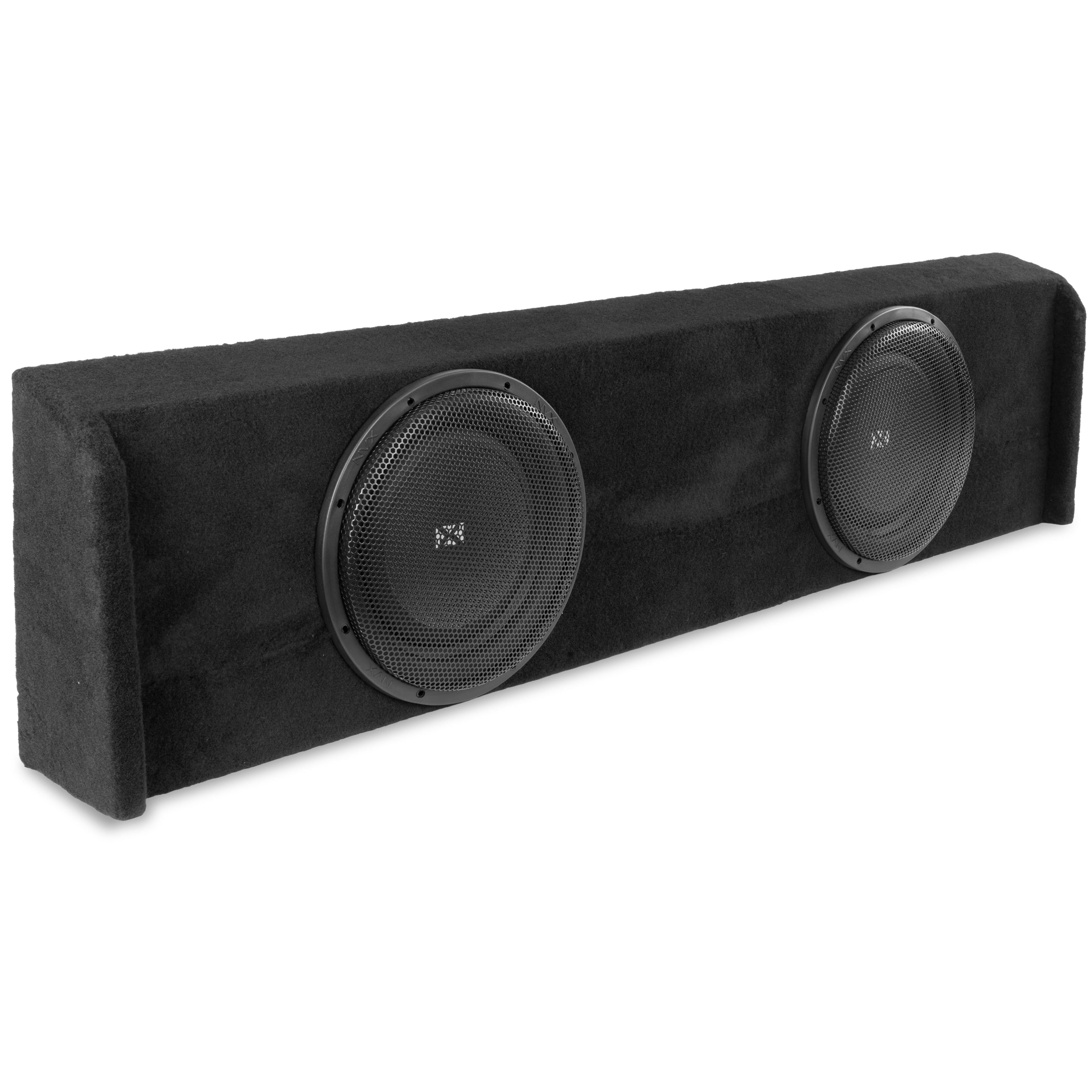 NVX - 2009-2018 Ford F-150 SuperCrew Cab Bass Package - Dual 12" Sealed Subwoofer Enclosure & Amplifier Bundle - Black