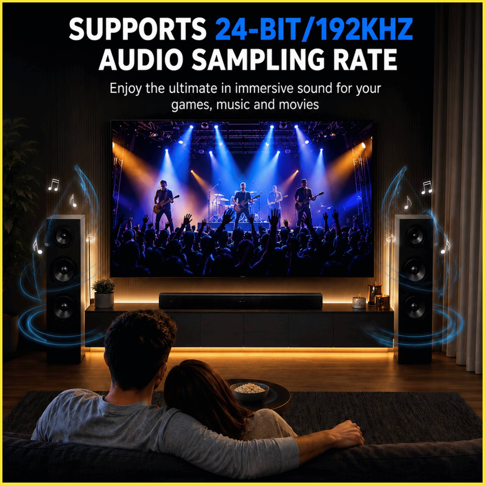 SUPPORTS 24-BIT/192KHZ AUDIO SAMPLING RATE  
Enjoy the ultimate in immersive sound for your games, music and movies